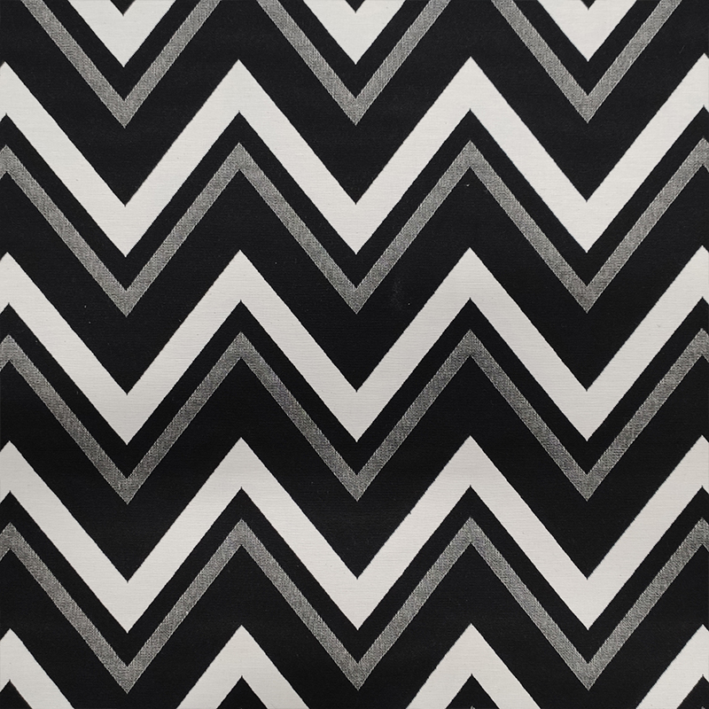 Tessuto Jacquard Zig Zag Bianco e Nero