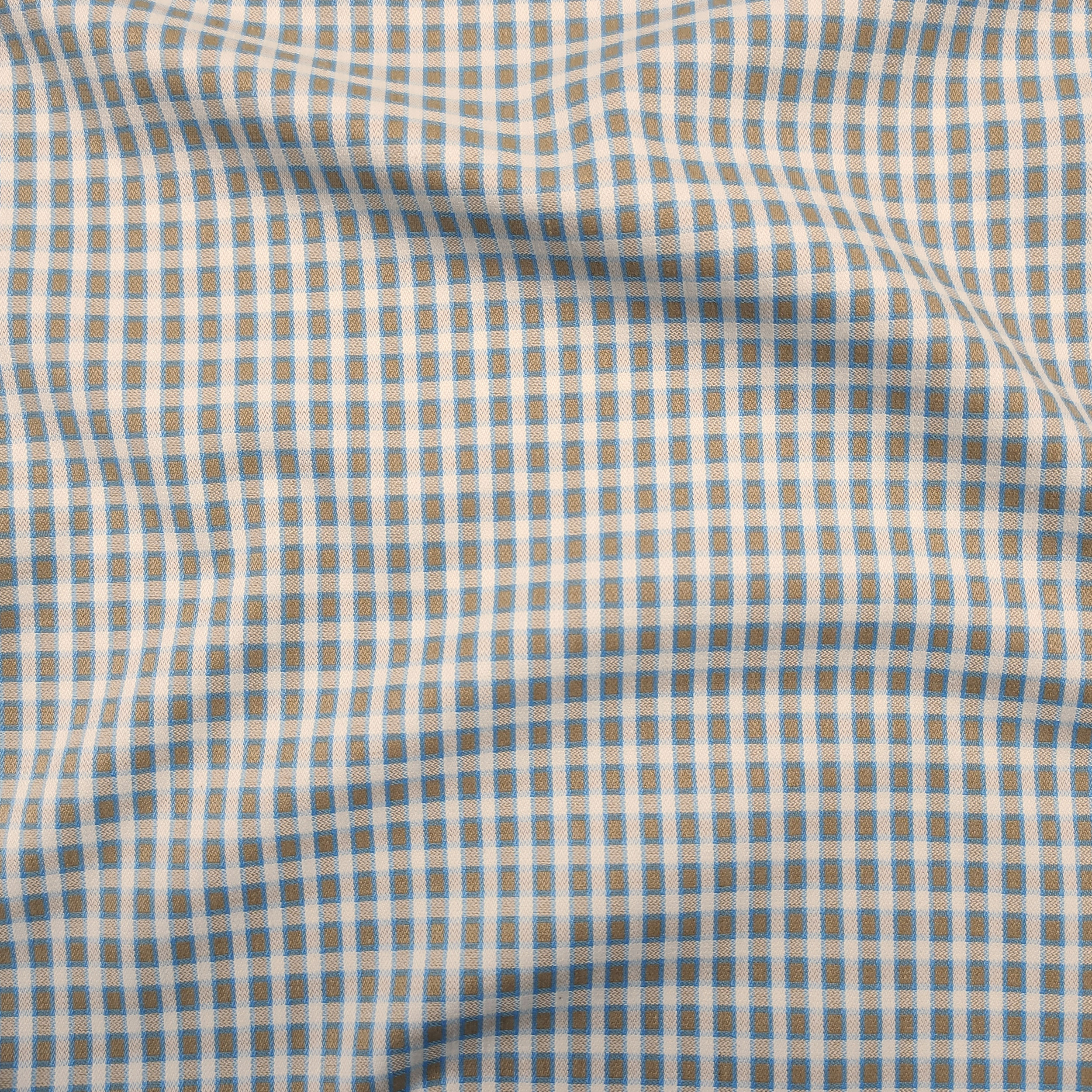 Tessuto Elasticizzato Quadretto Azzurro