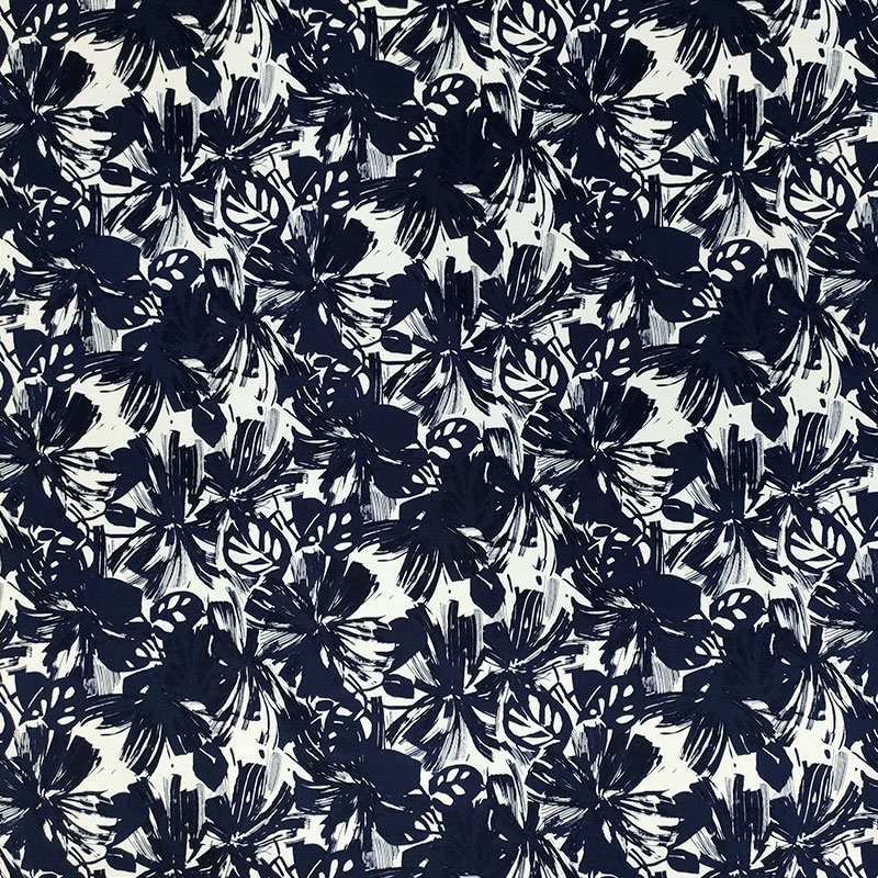 Tessuto Cotone Elasticizzato Moda Bianco e Blu