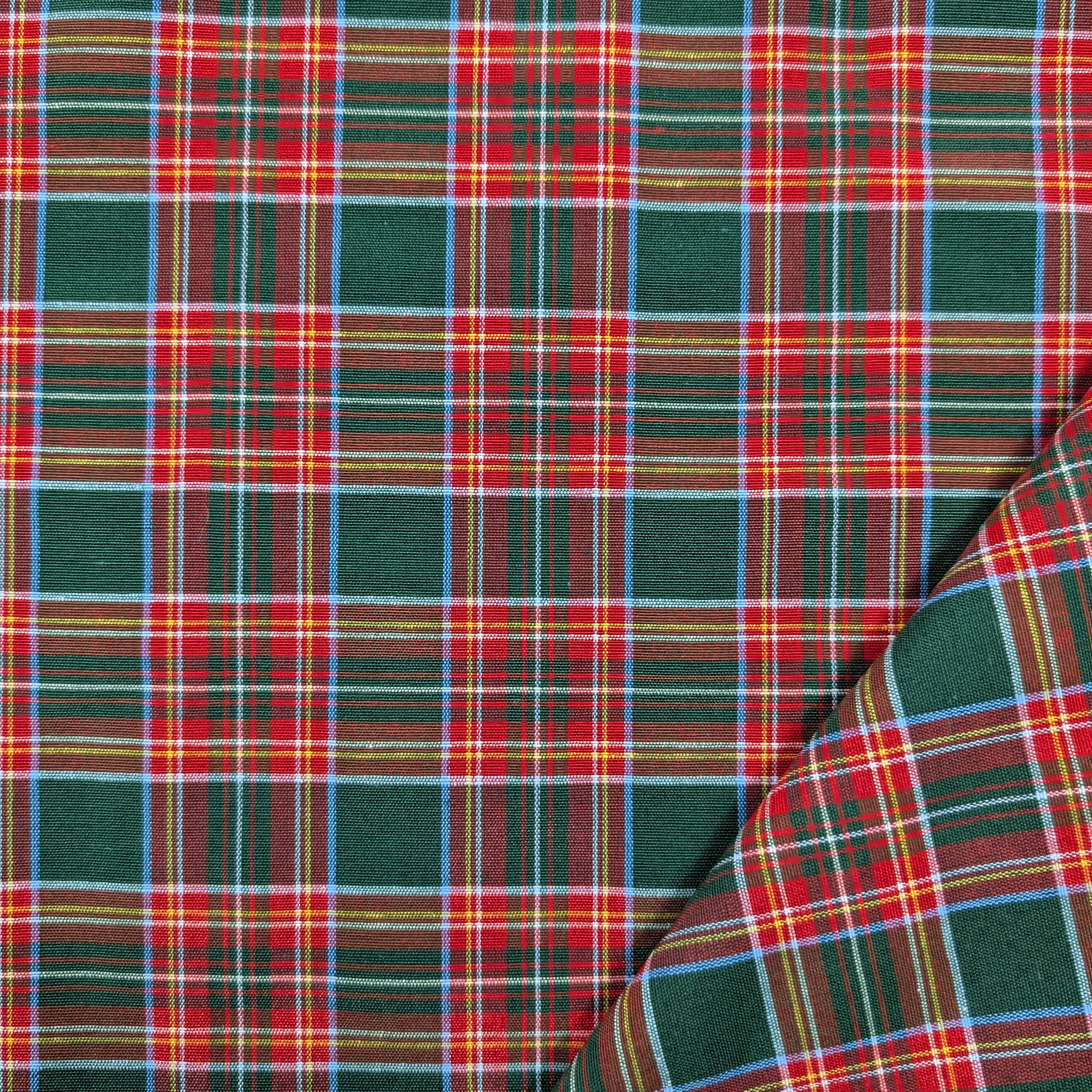 Tessuto Tartan Medio Quadri Verde Rosso Image