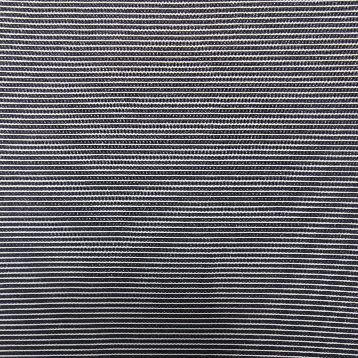 Tessuto in cotone righe bianche sfondo blu