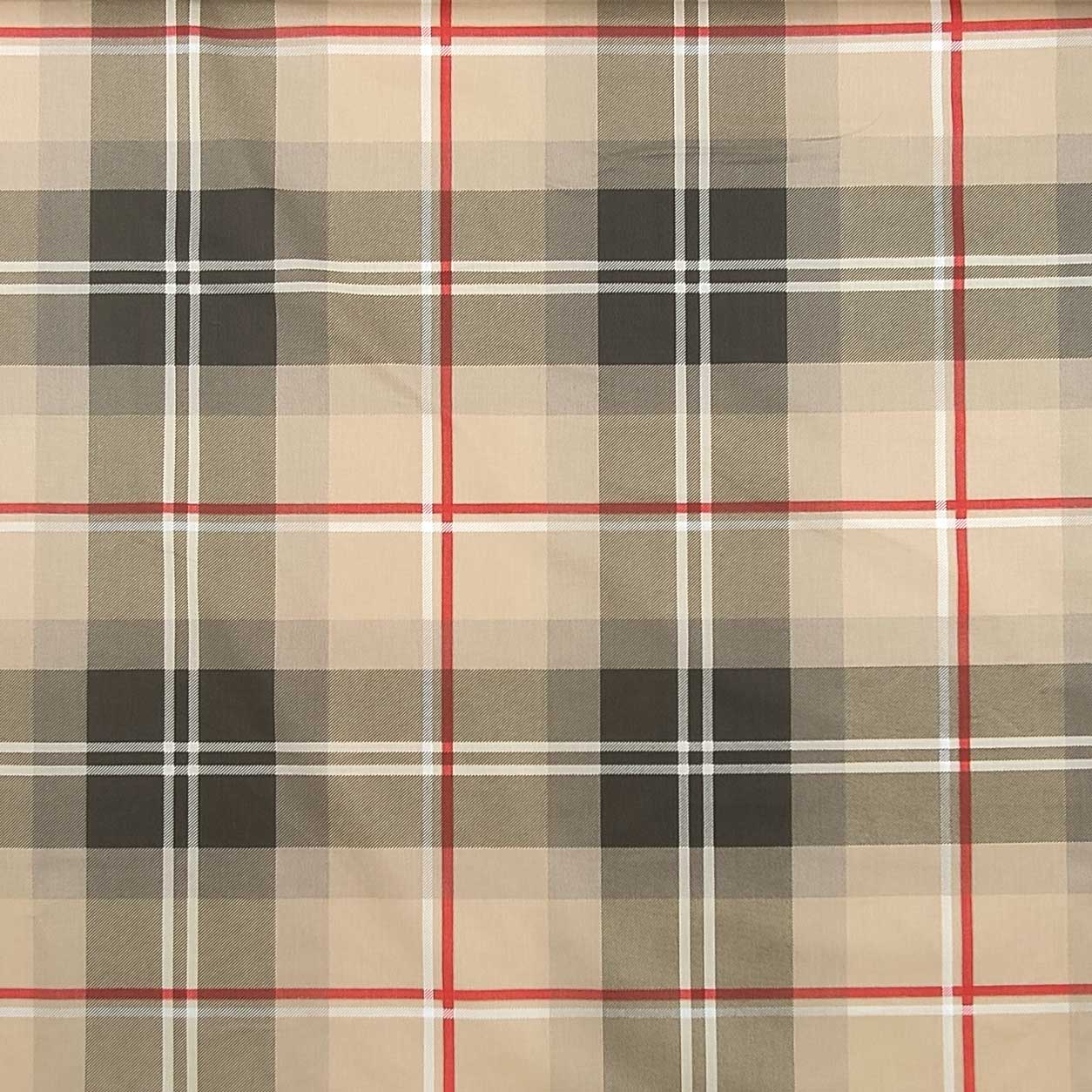 Tessuto Cotone Lenzuolo Tartan Beige
