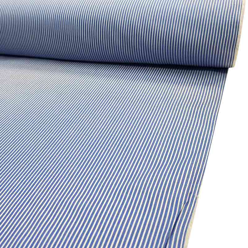 Tessuto per Camiceria Righe Bluette