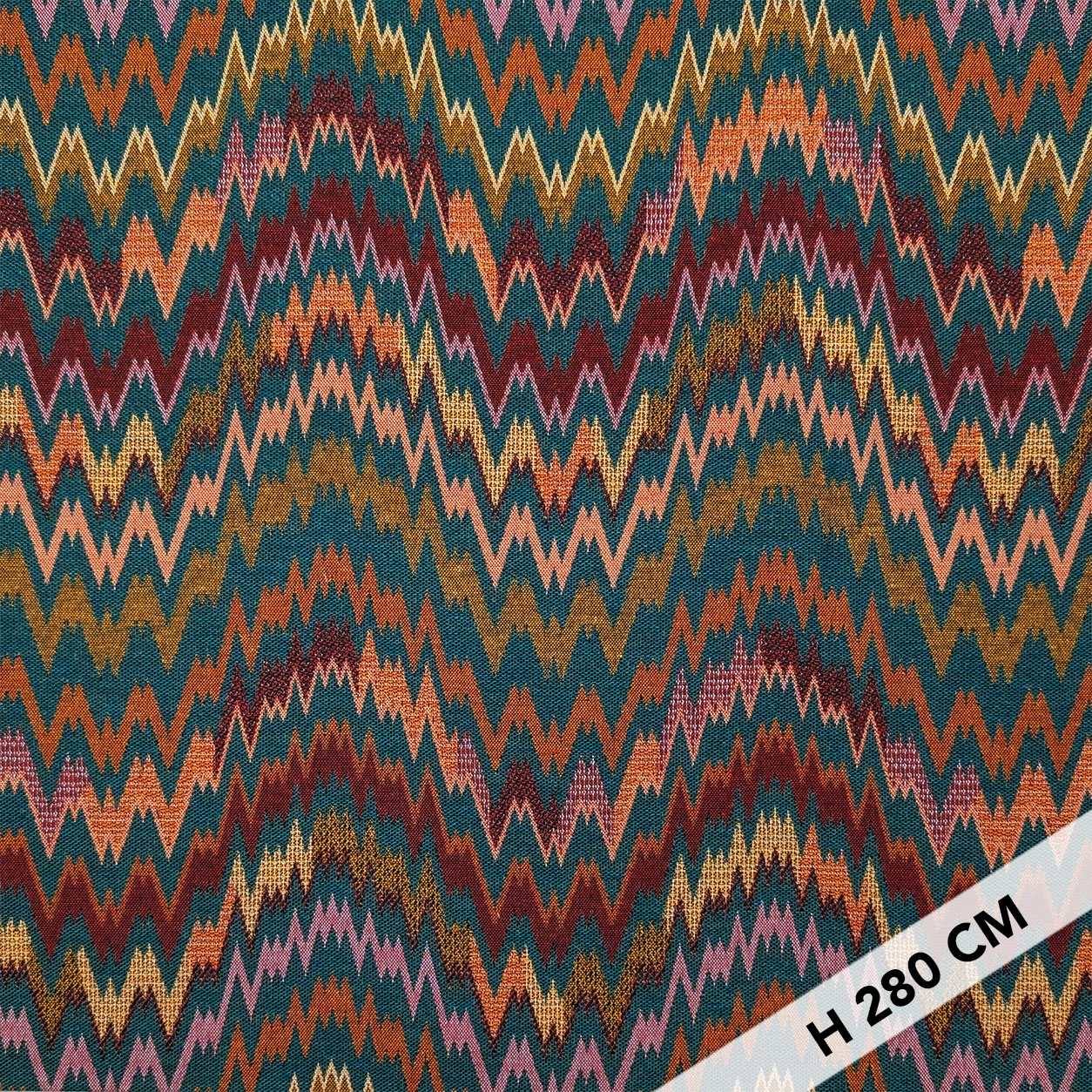 Jacquard Arredo Zig Zag Astratto Sfondo Verdone Image