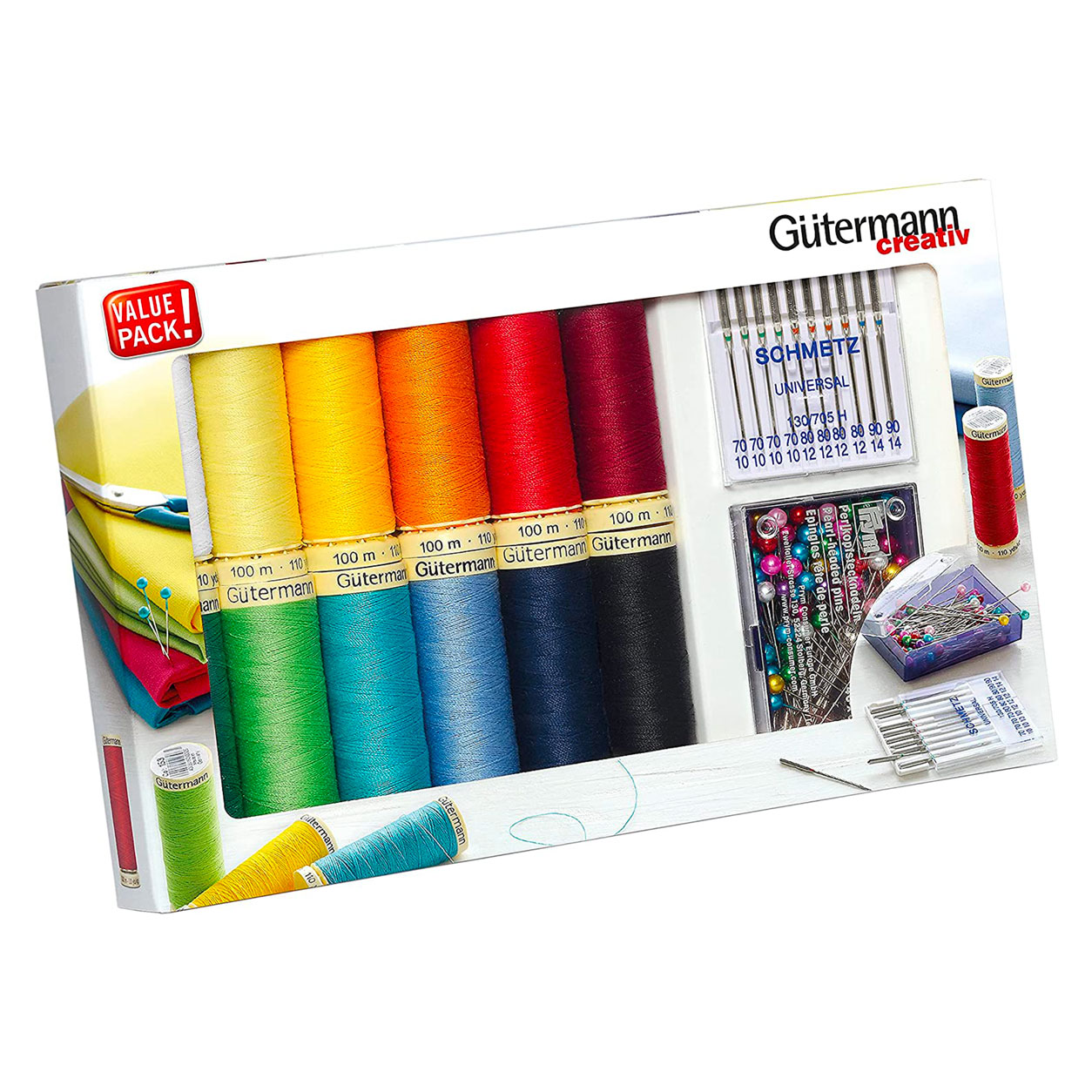 Gutermann Cucitutto 12 Bobine con Spilli e Aghi