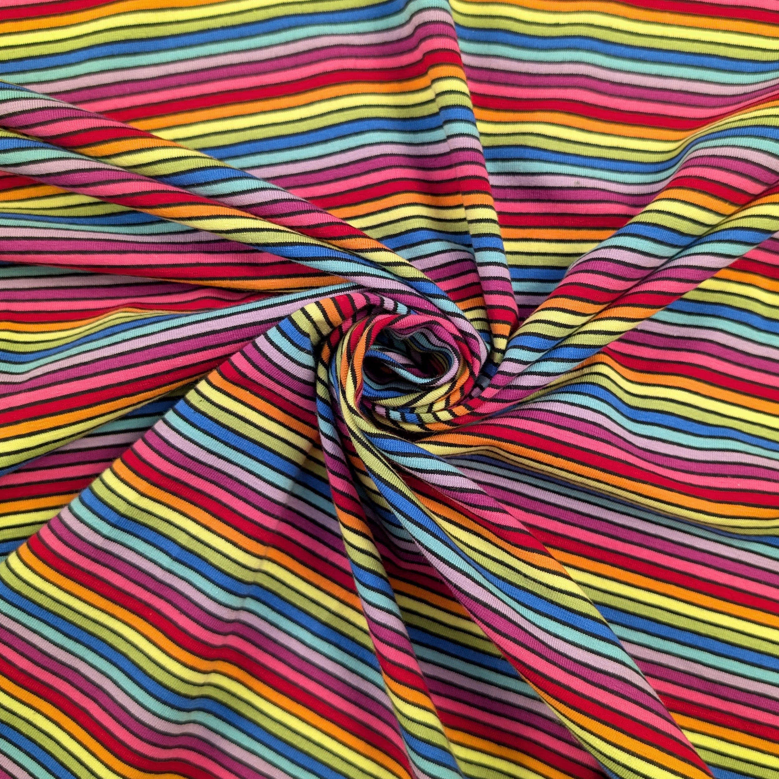 Jersey Cotone Righe Orizzontali Multicolor Image