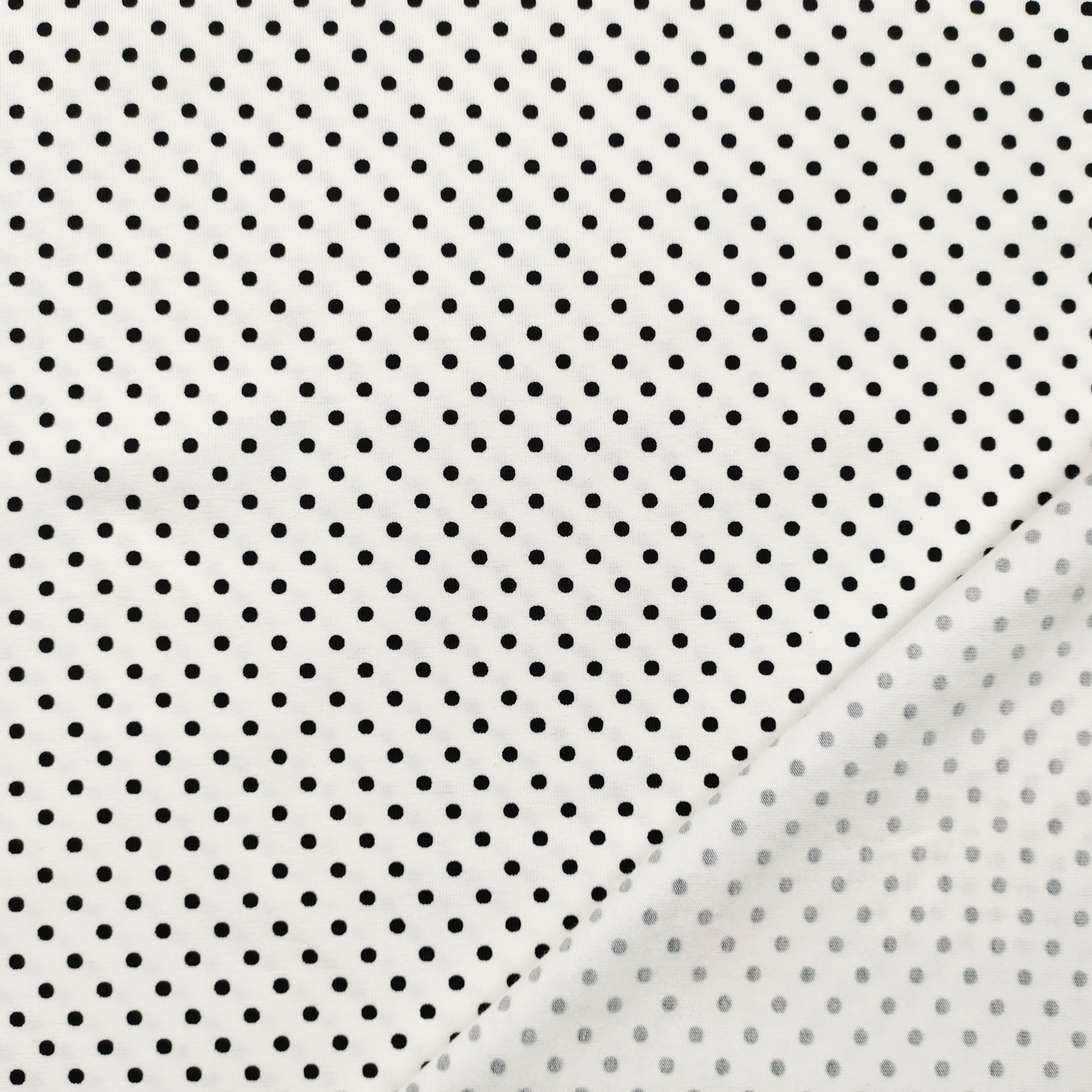 Maglina tessuto pois bianco blu