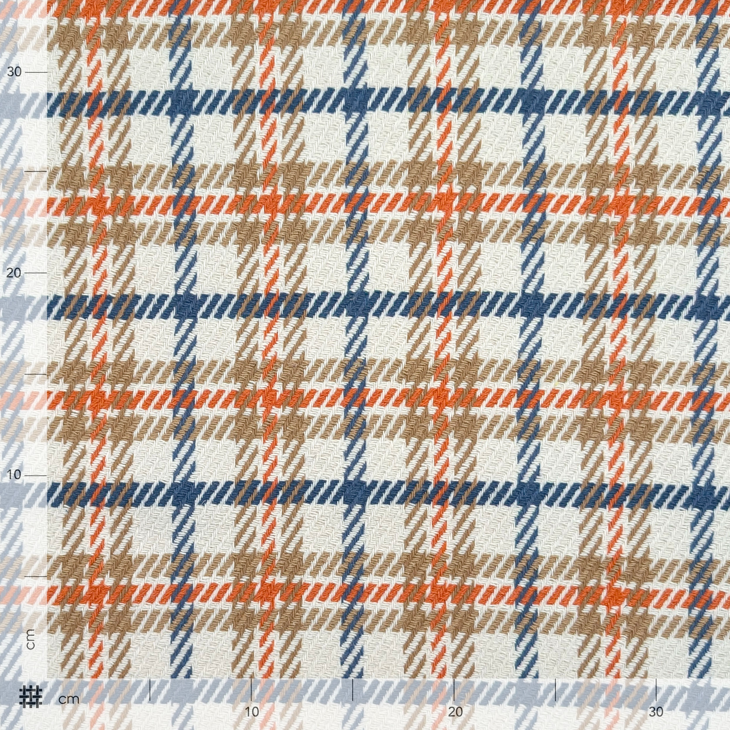 Cappotto Puro Cotone Tartan Arancio Blu Nocciola Image
