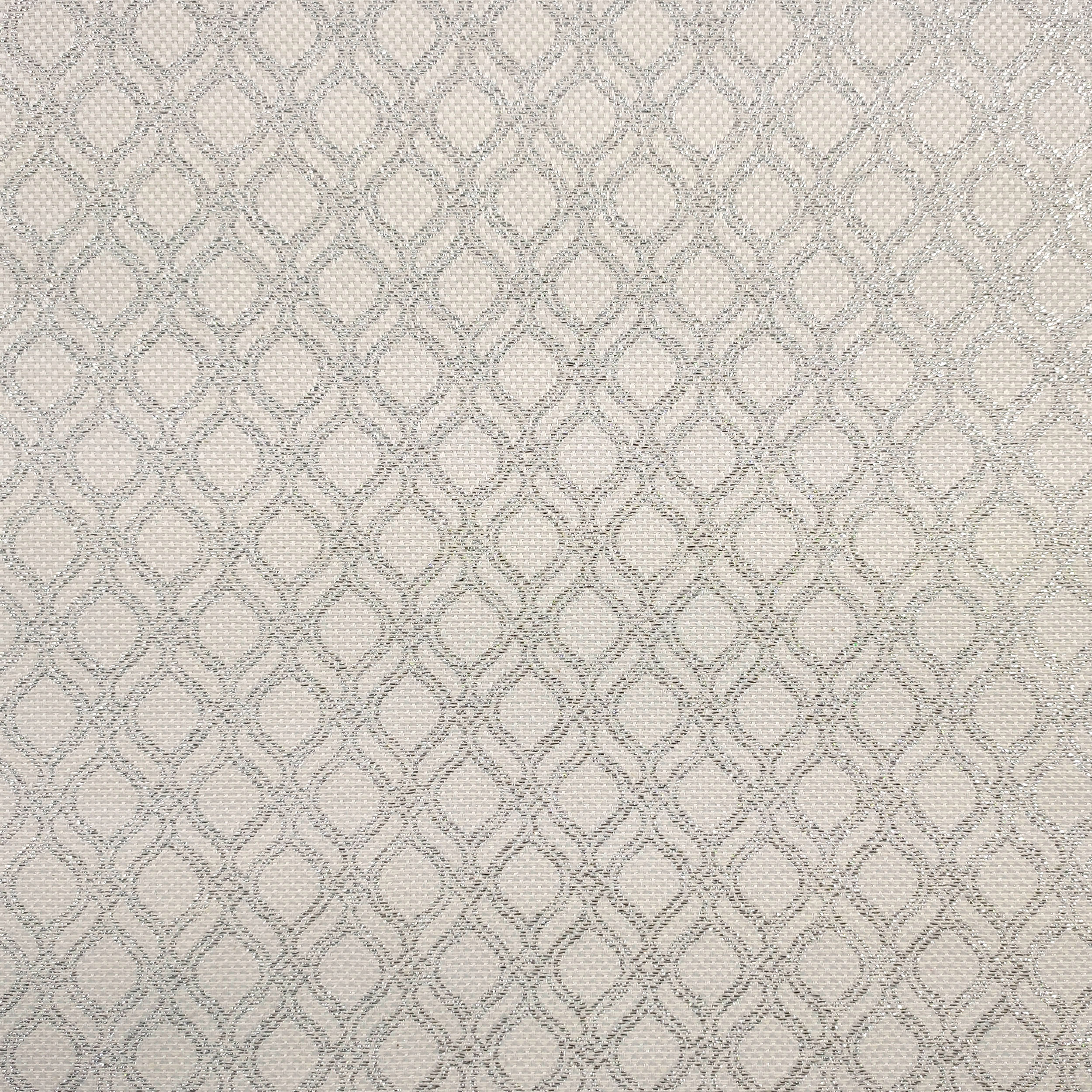 Tessuto Jacquard Geometria Lurex Argento