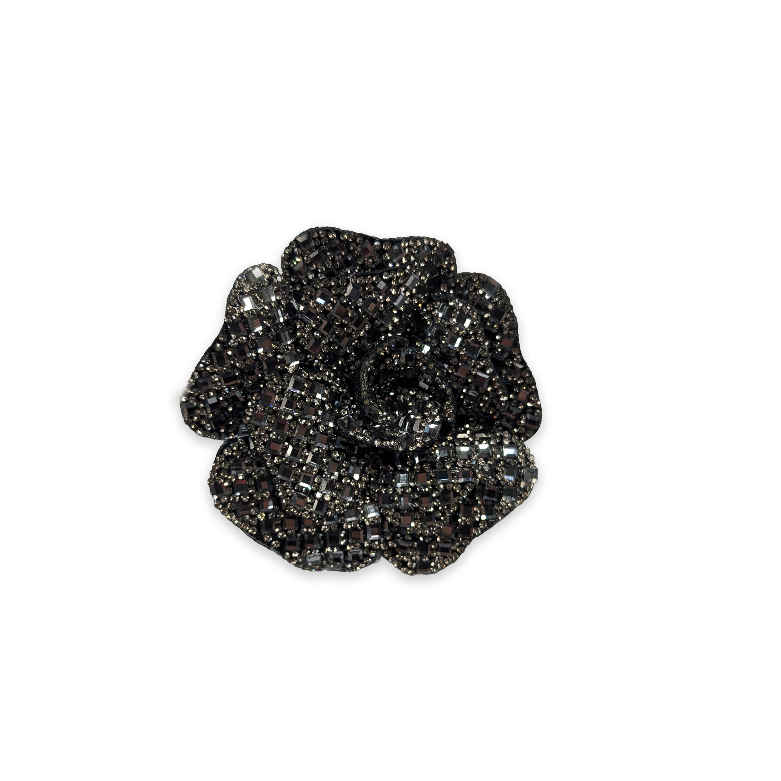 Spilla Rosa Nera con Strass Image
