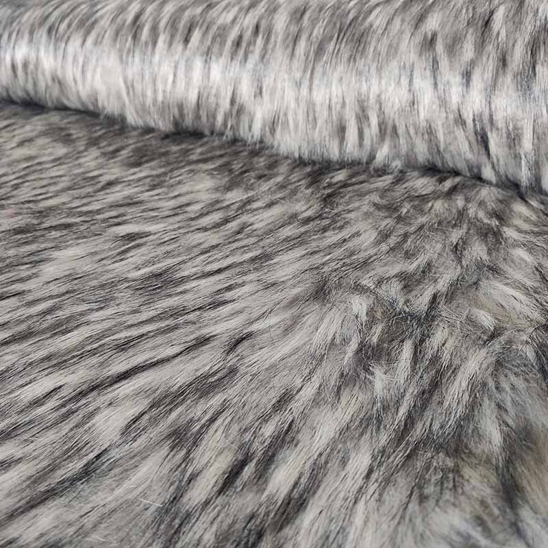 Ecopelliccia Pelo Lungo Morbido Grigio/Nero 