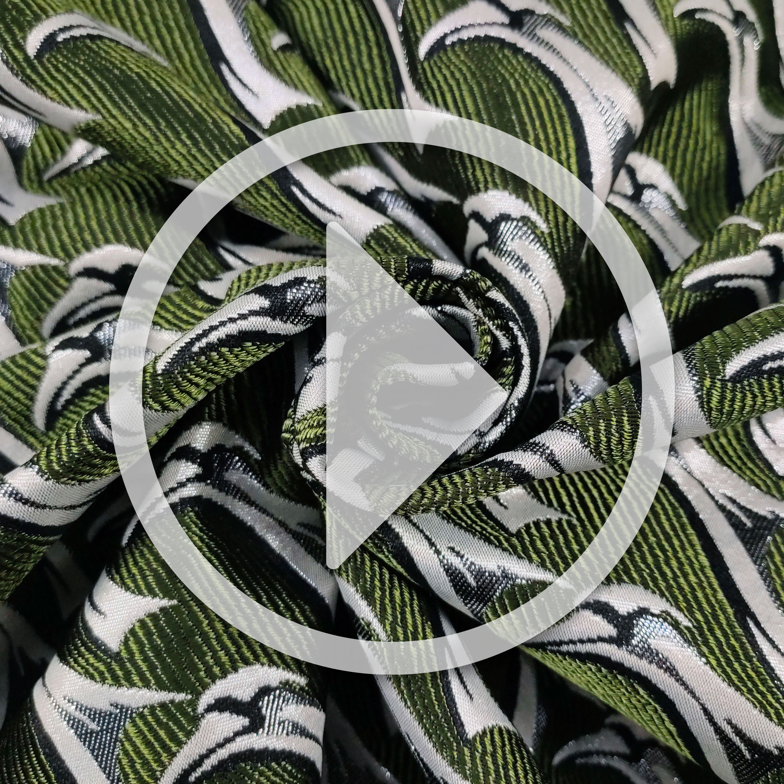 Broccato Fantasia Alta Moda Verde e Argento Lurex Image