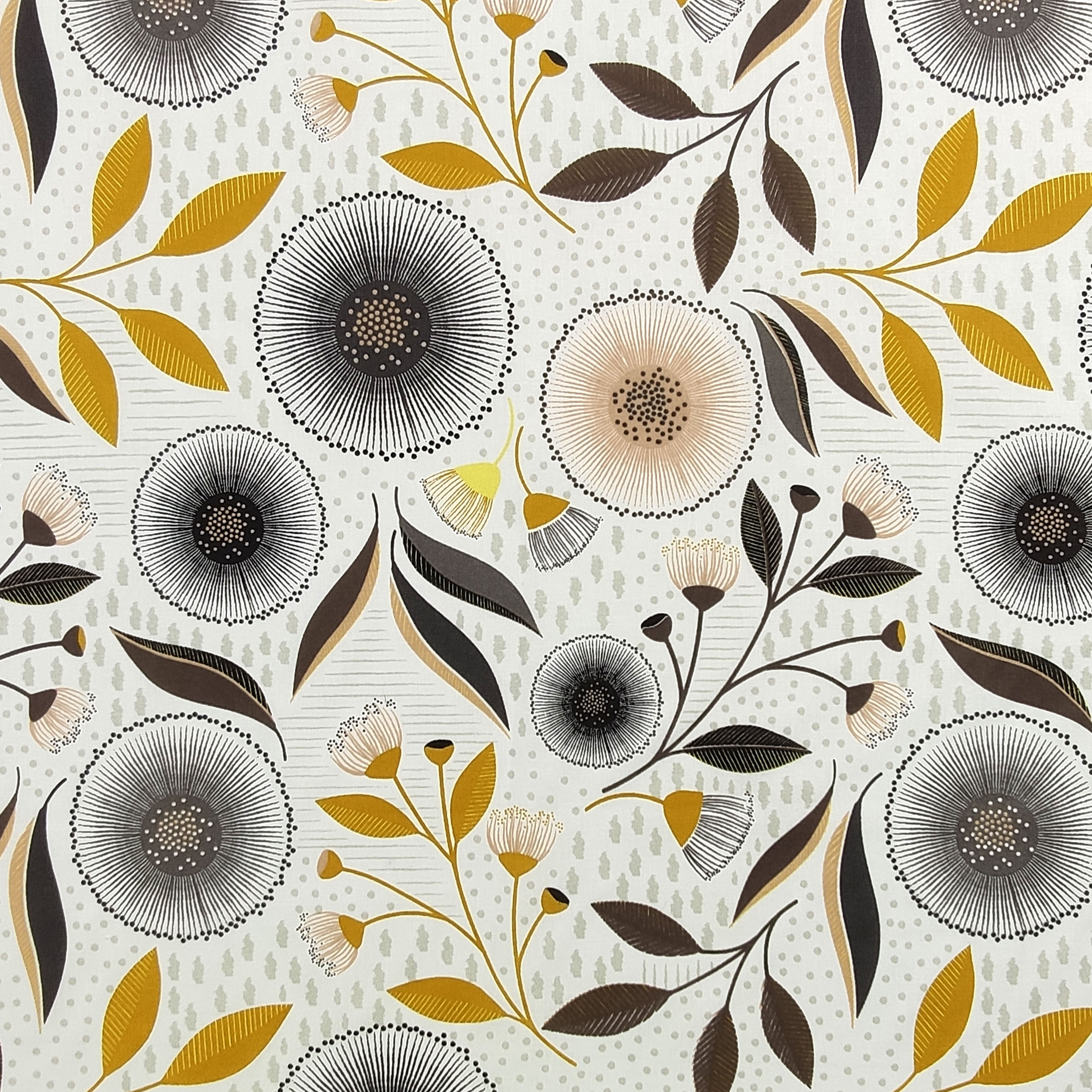 Cotone con Fiori Toni Marroni