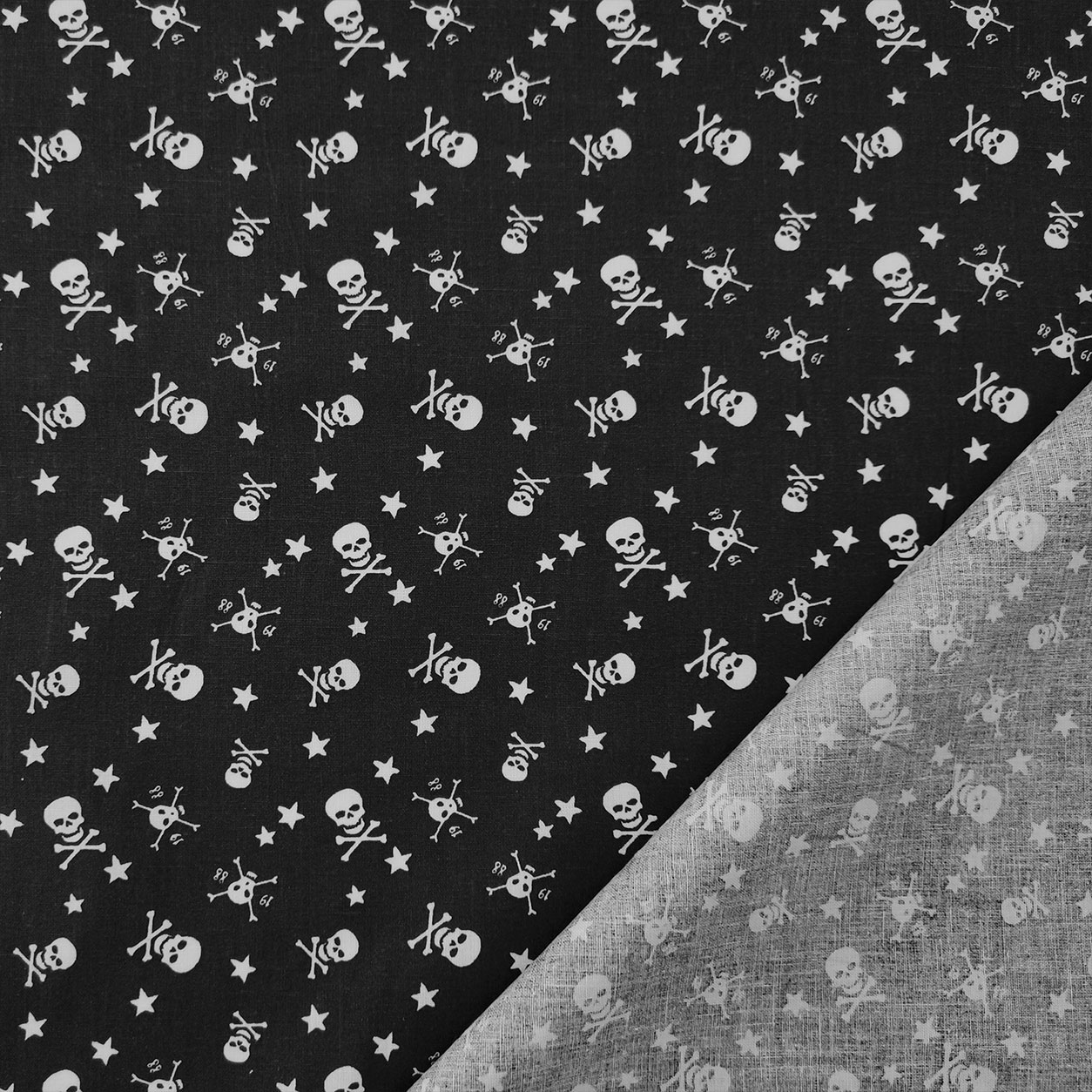 Leggero tessuto di cotone mini teschi