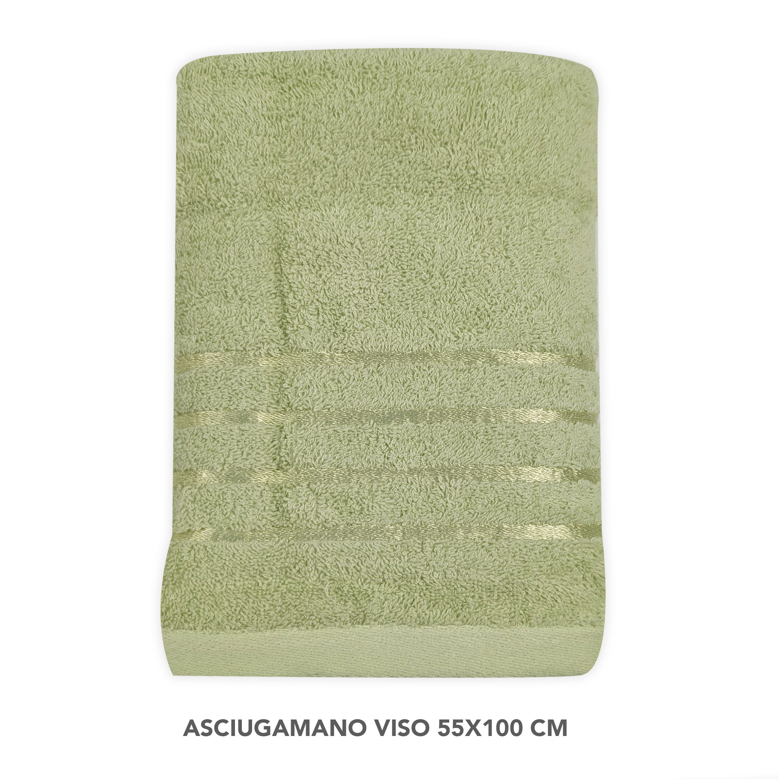 Set Asciugamani Bagno Viso e Ospite Verdino Image
