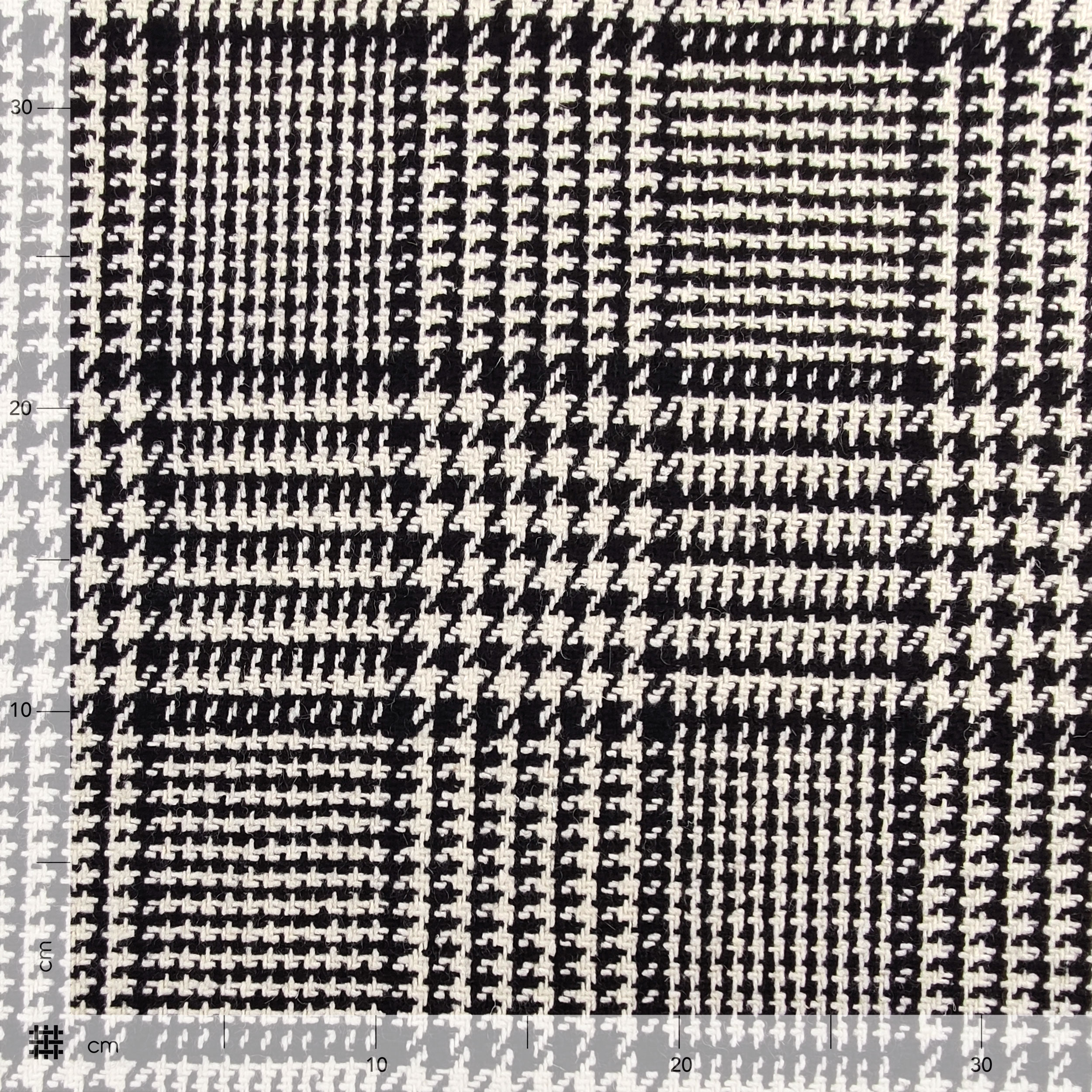 Tartan Misto Cotone Pied de Poule Nero e Bianco