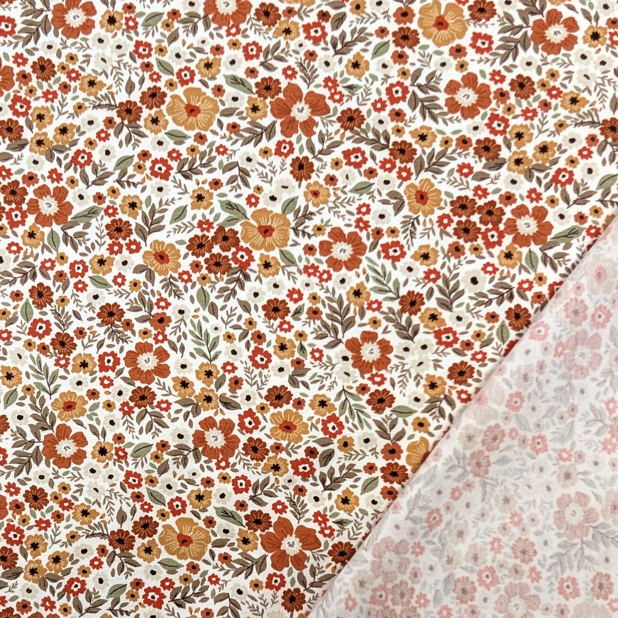 Jersey Cotone Fiori Arancioni Image