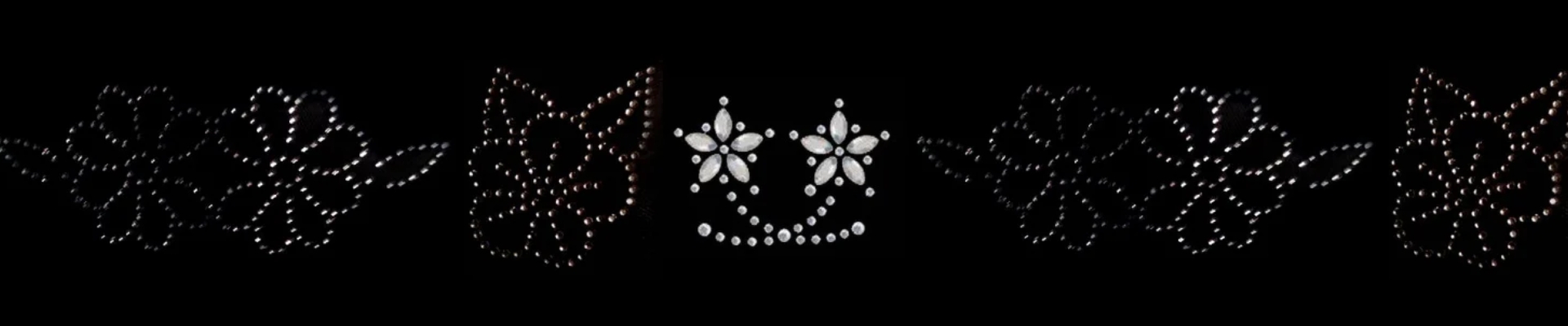 applicazioni termoadesive strass fiori panini tessuti