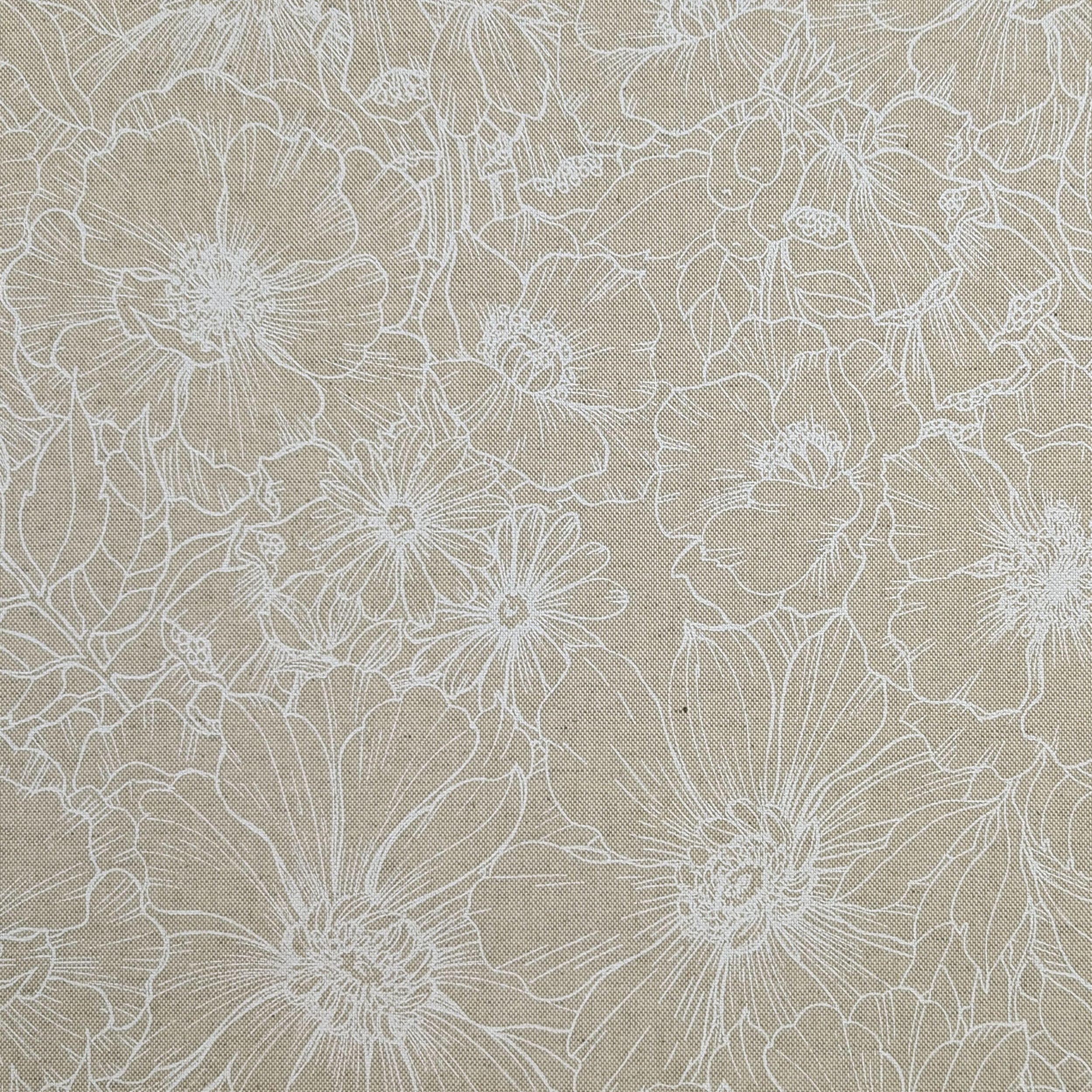 Tessuto per Tovaglia Resinata Fiori Bianchi Moderni Image