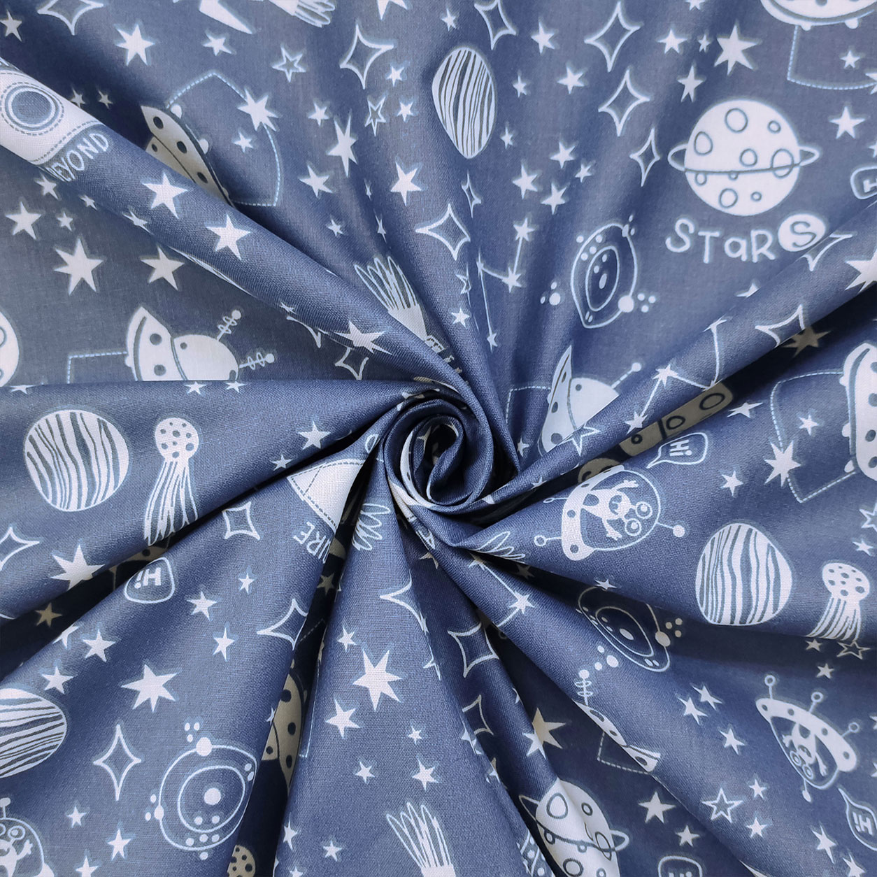 Tessuto di Cotone Alieni nello Spazio
