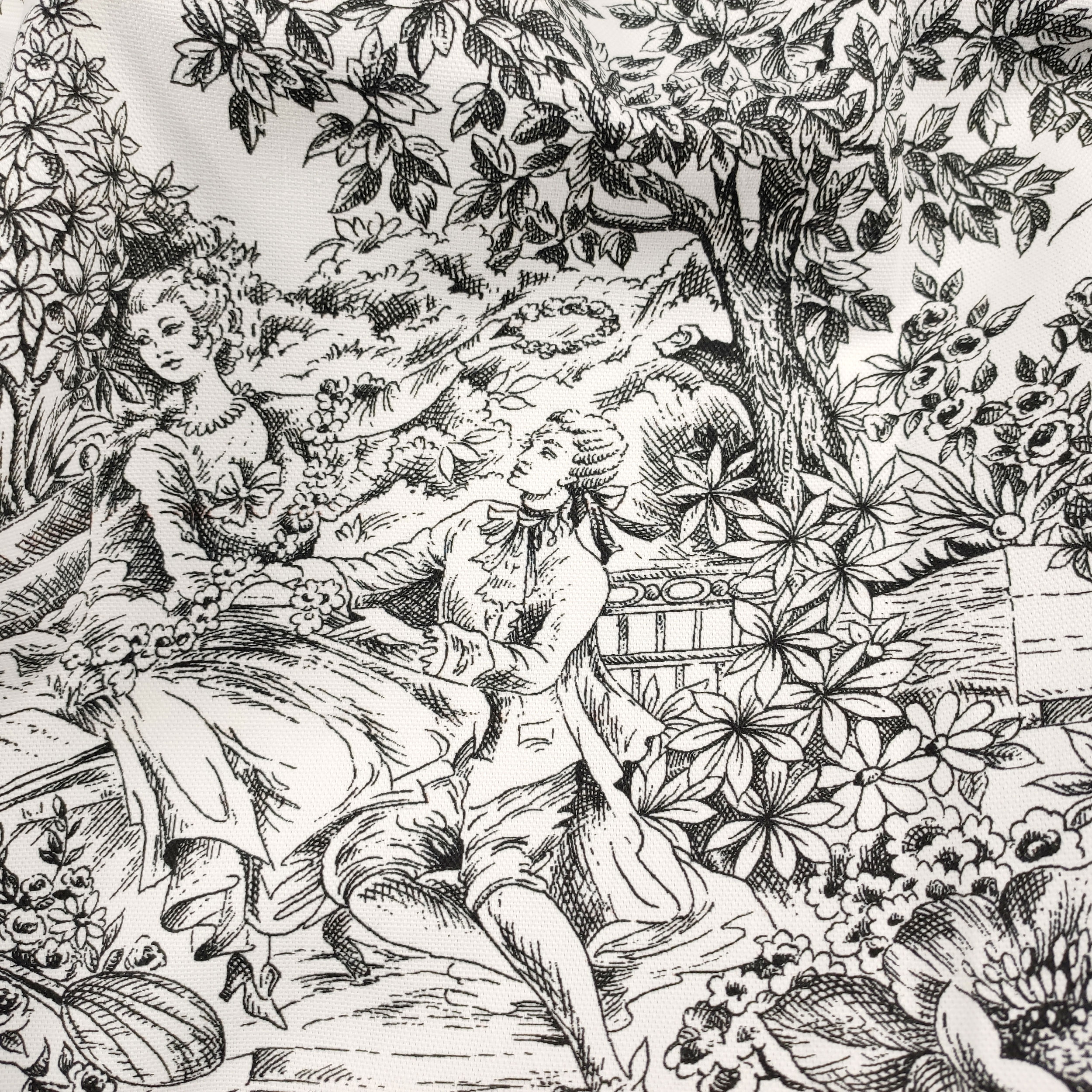 Tovaglia Confezionata Toile De Jouy Nero