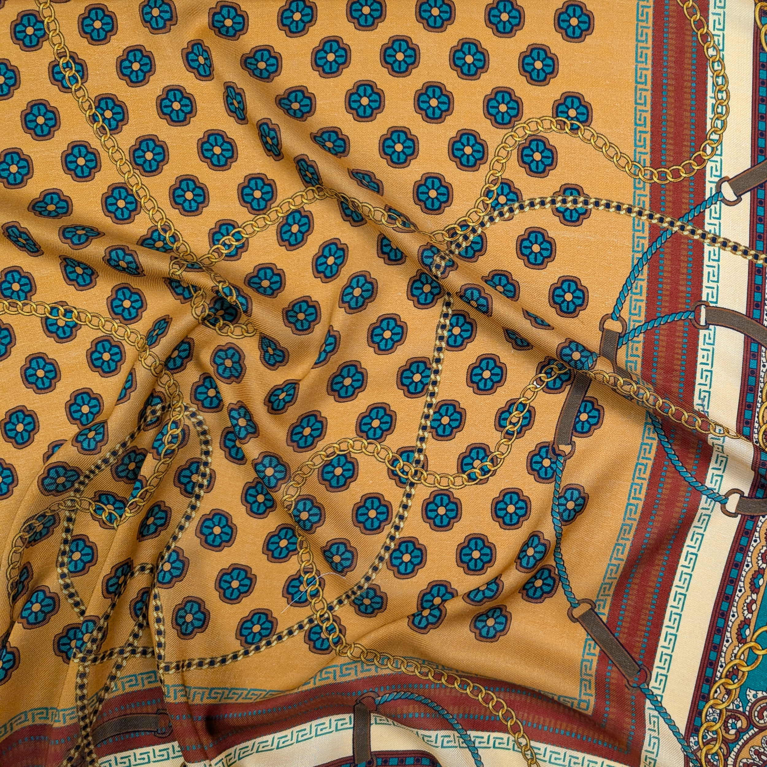 Pannello Lana e Seta Catene e Paisley 140x140 cm Image