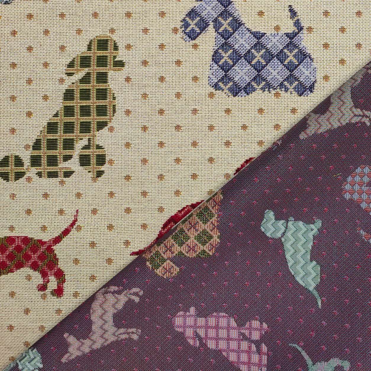 Tessuto Gobelin Cagnolini Multifantasia