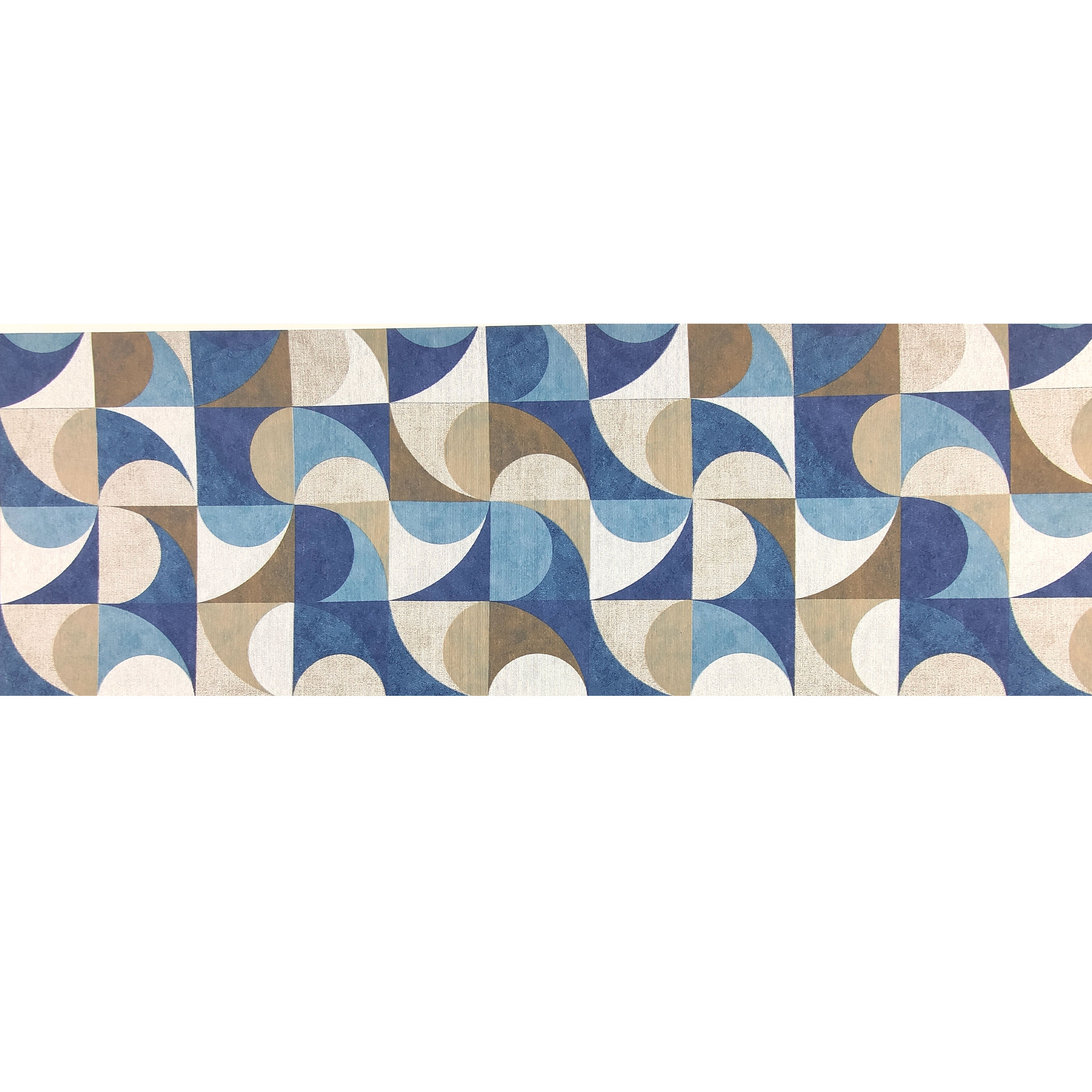 Passatoia da Cucina Geometrica Azzurra e Beige