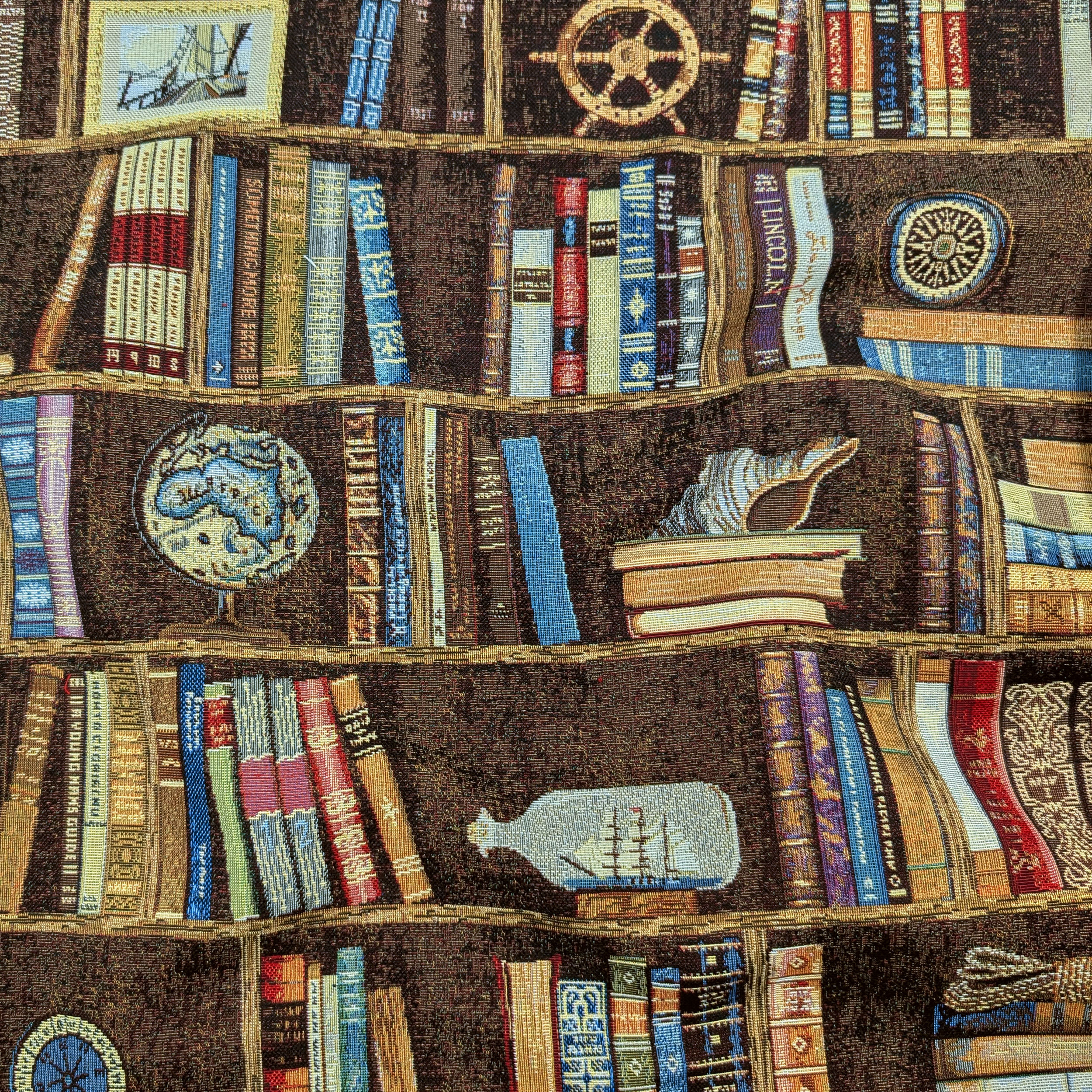 Ritaglio Tessuto Gobelin Libreria Marina 100x140 cm Image