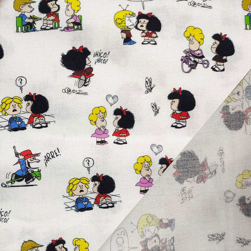 Tessuto Cotone Mafalda e Amici