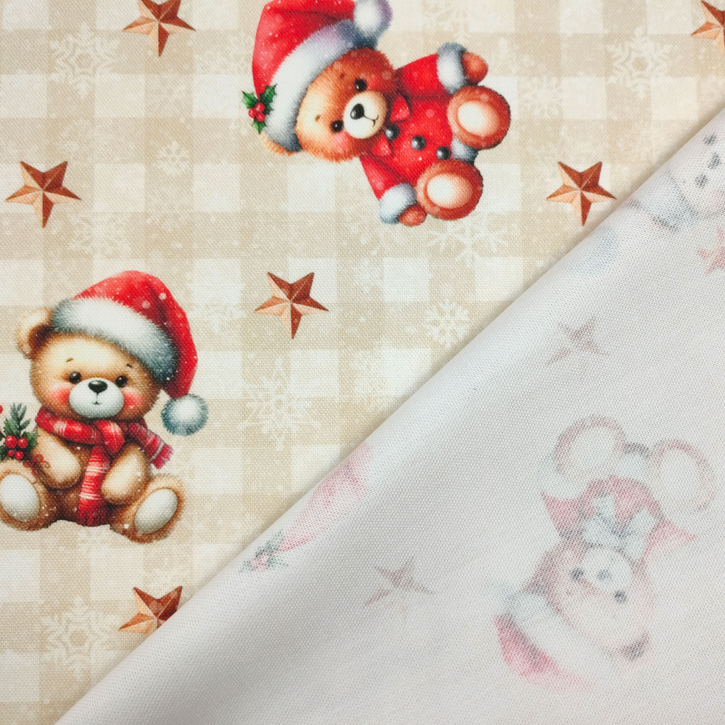 Tessuto Panama Teddy Natale 