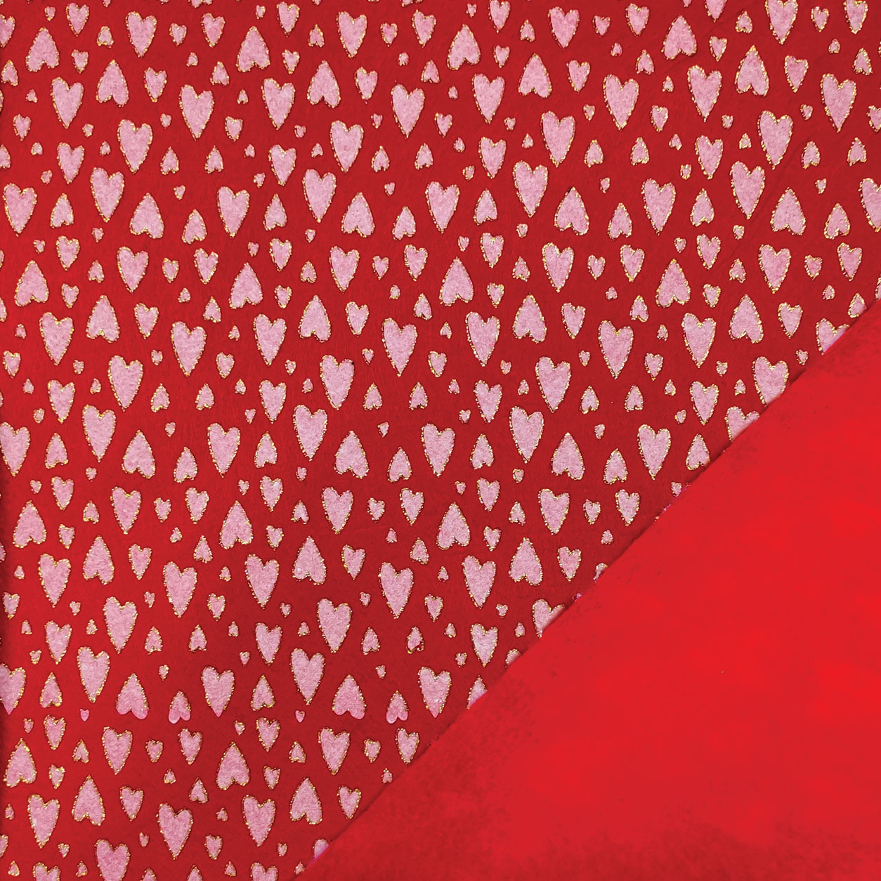 Pannolenci Glitterato Rosso Cuori Bianchi