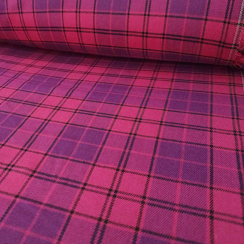 Tessuto Scozzese Fuxia e Viola