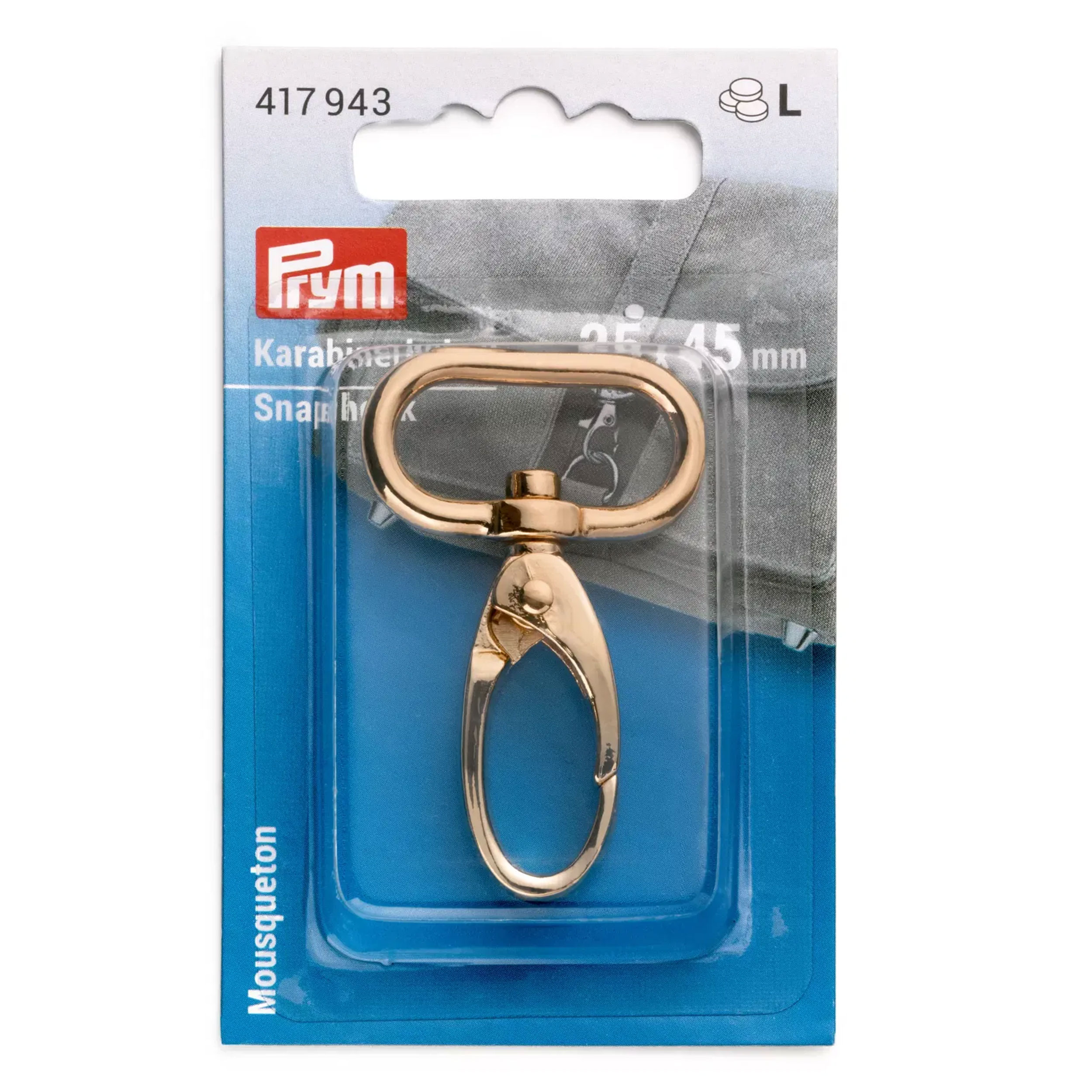 Gancio con Moschettone Oro Prym 25x45 mm Image