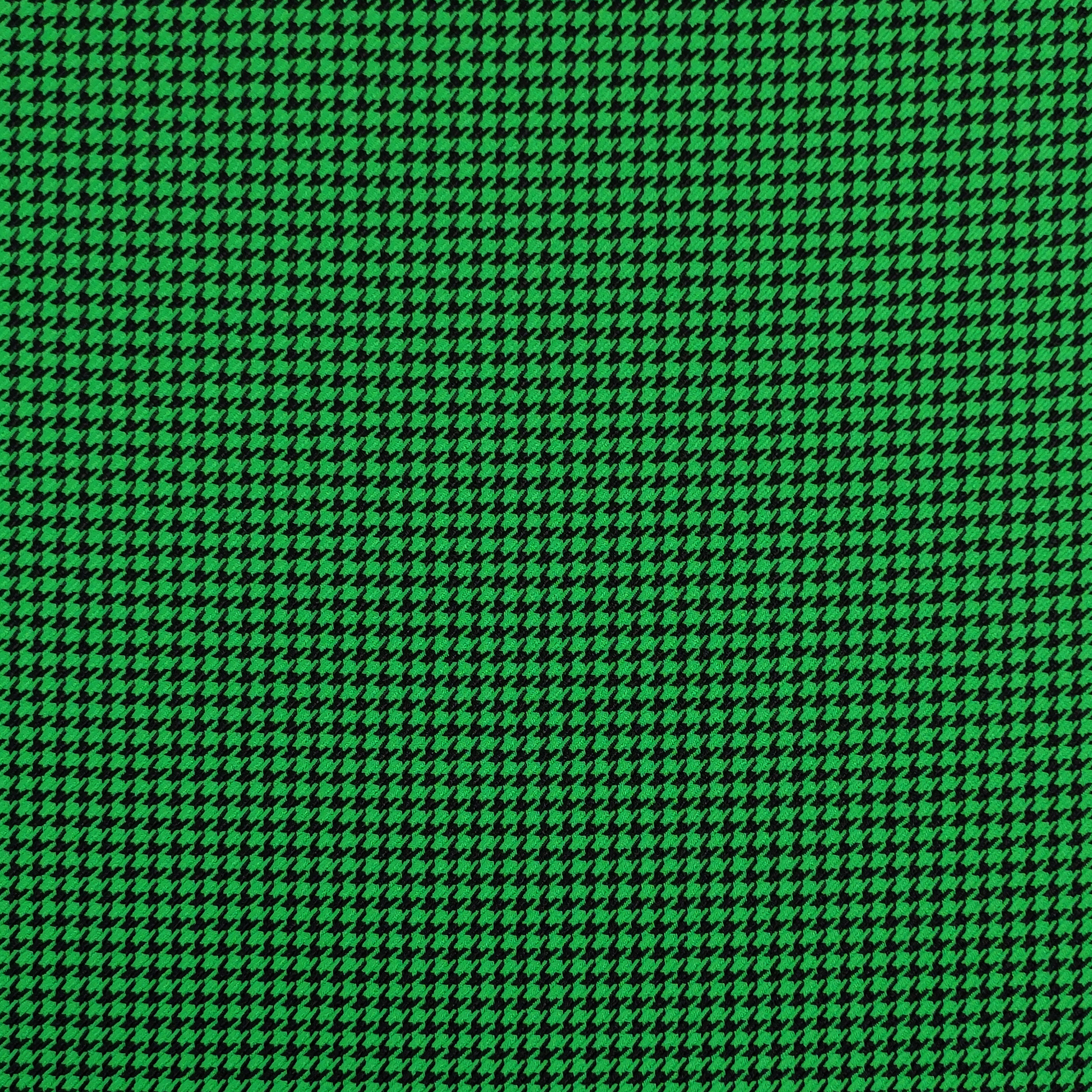 Tessuto Pied de Poule Nero Sfondo Verde