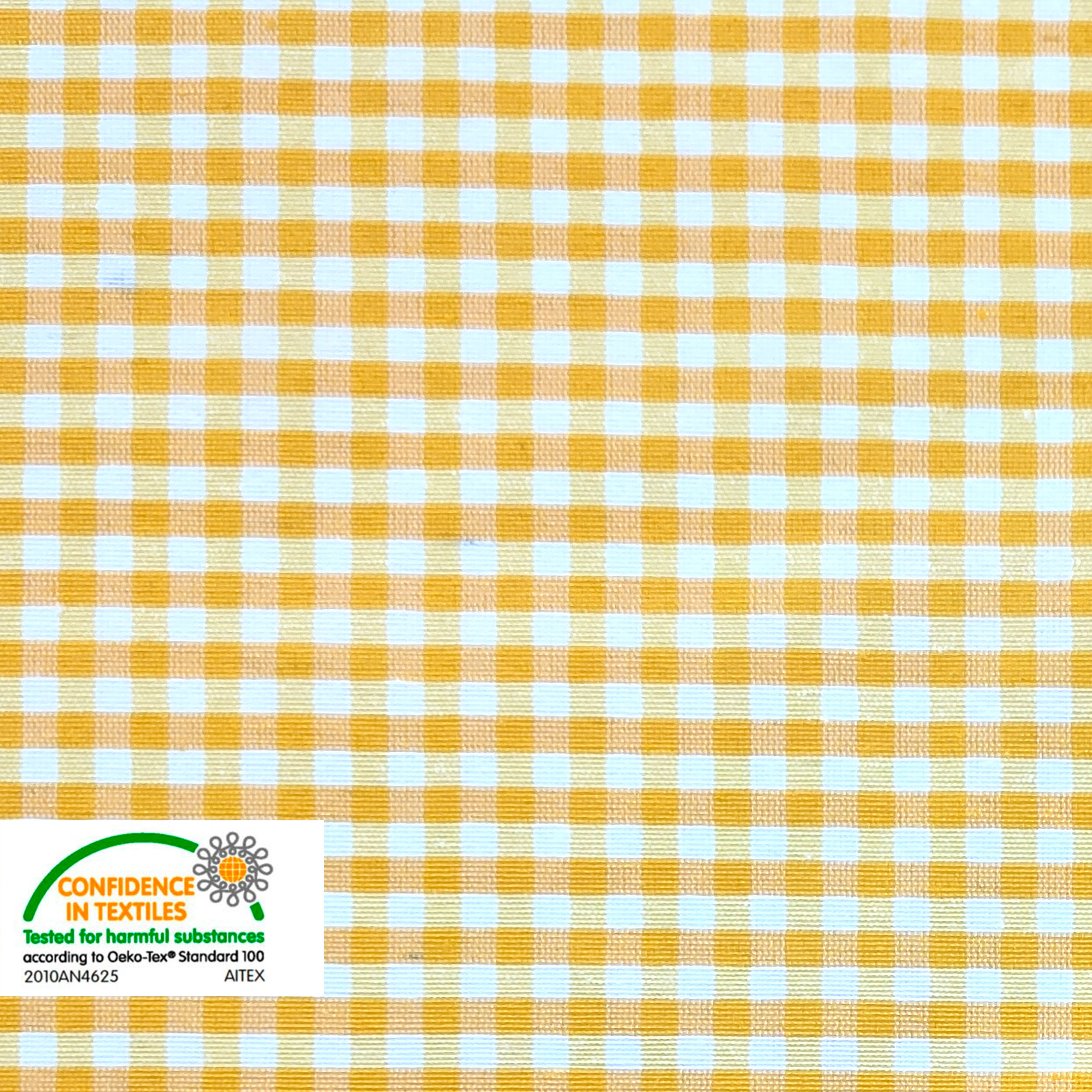 tessuto certificato textile quadretti giallo mini