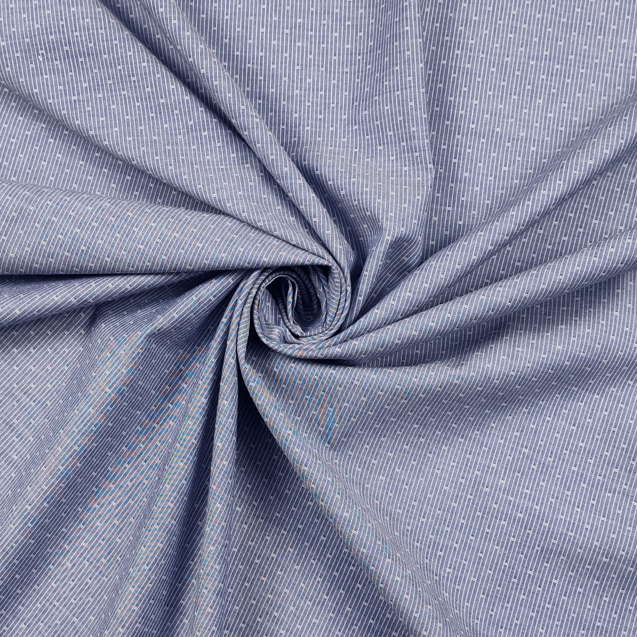 camicia in cotone blu microfantasia