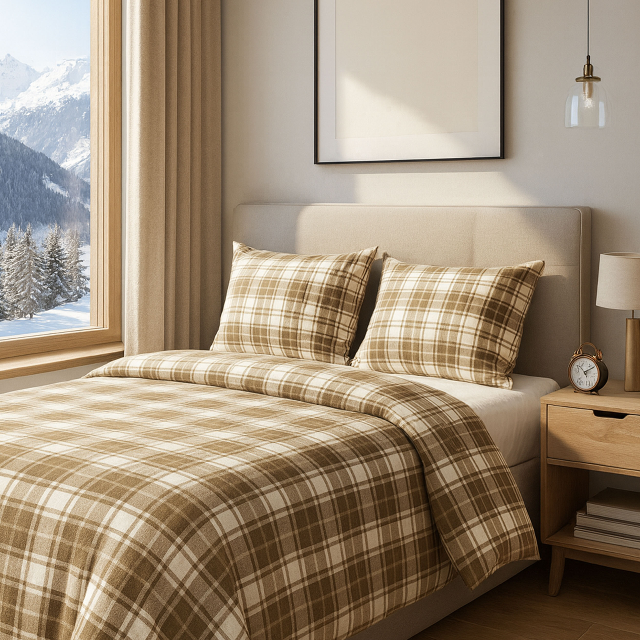 Tessuto Tinto In Filo Tartan Beige Image