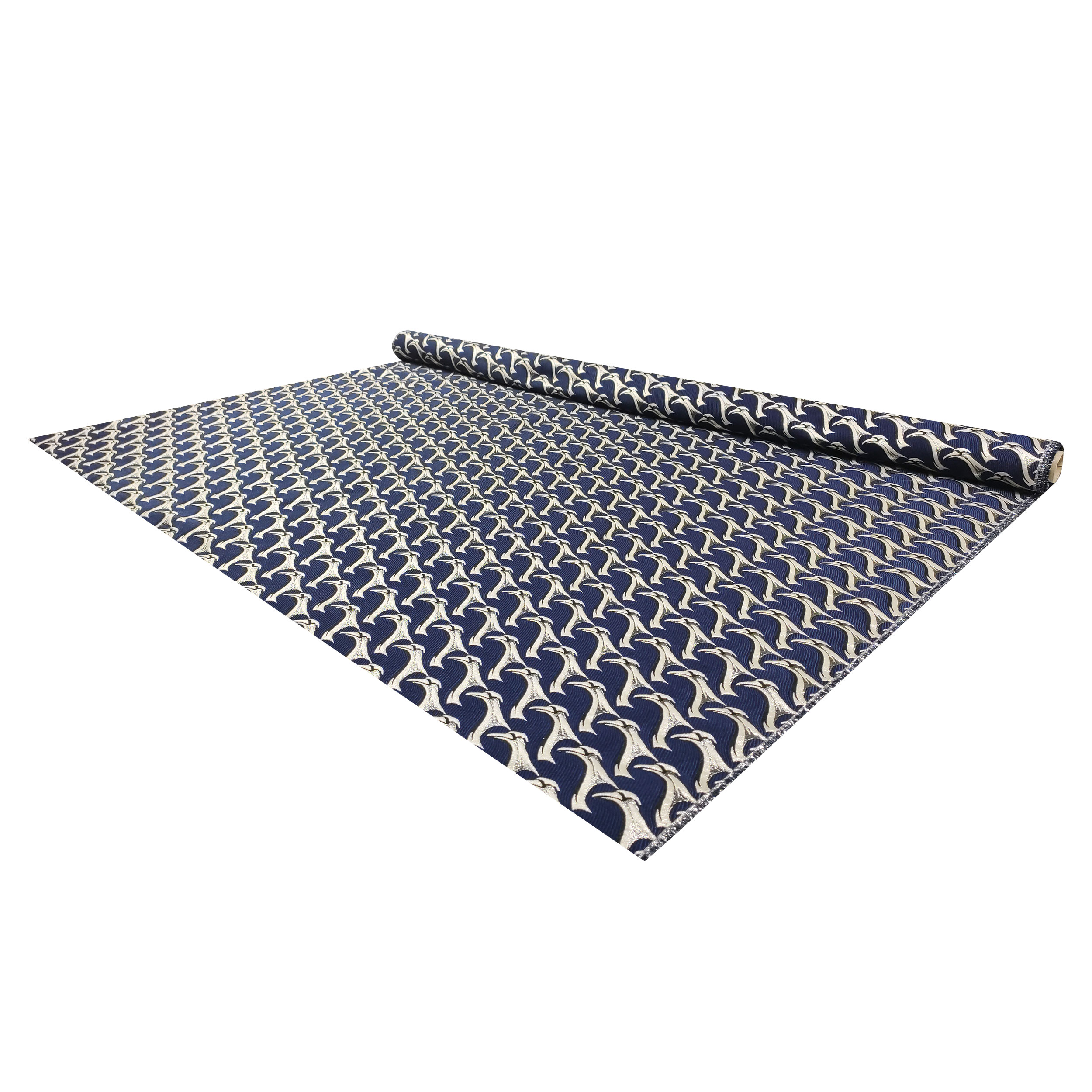 Broccato Fantasia Alta Moda Blu e Argento Lurex Image