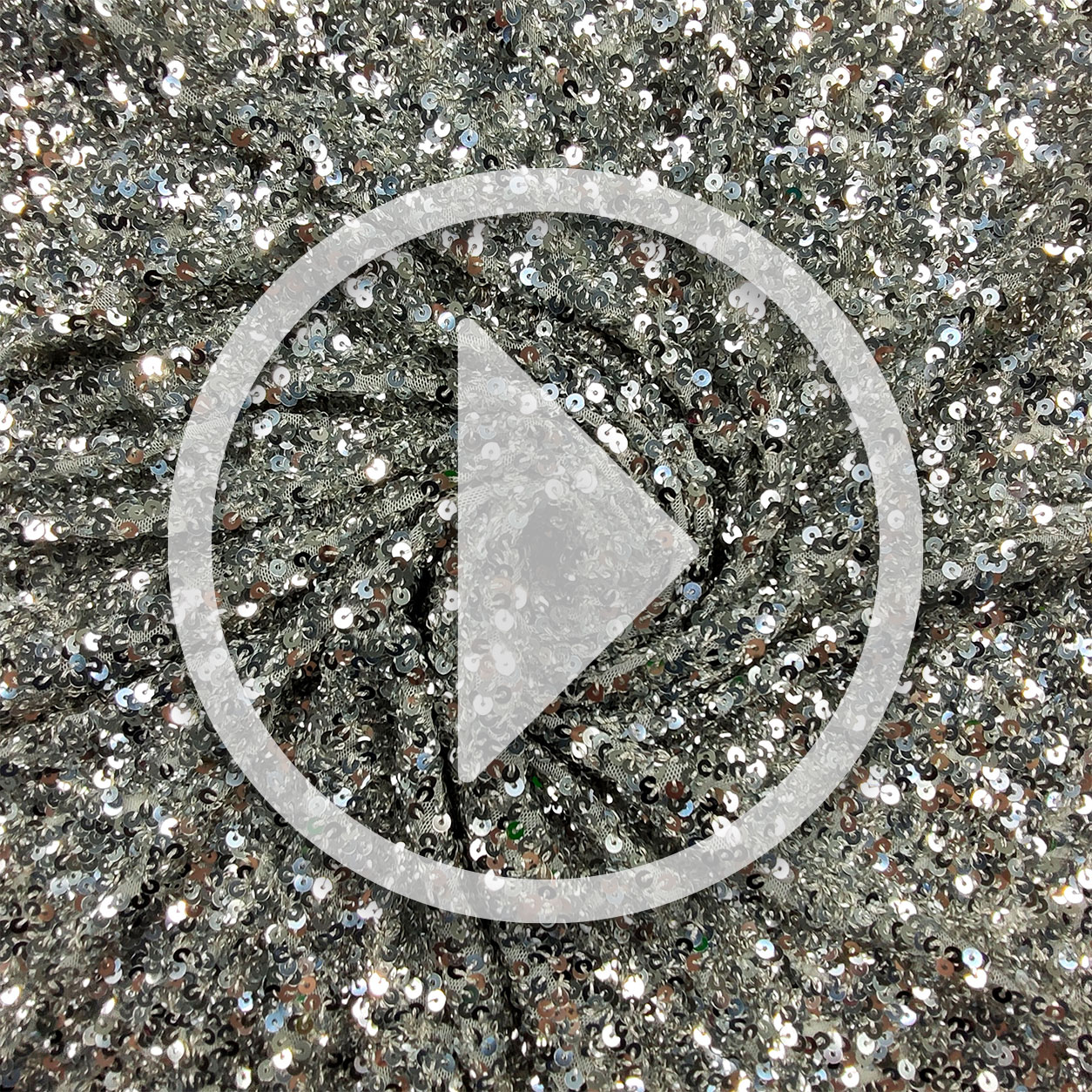 Tessuto Paillettes su Tulle Grigio Image