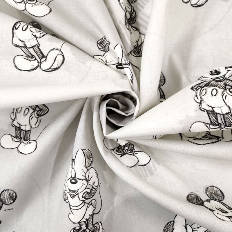 Tessuto di cotone minnie e topolino sketch