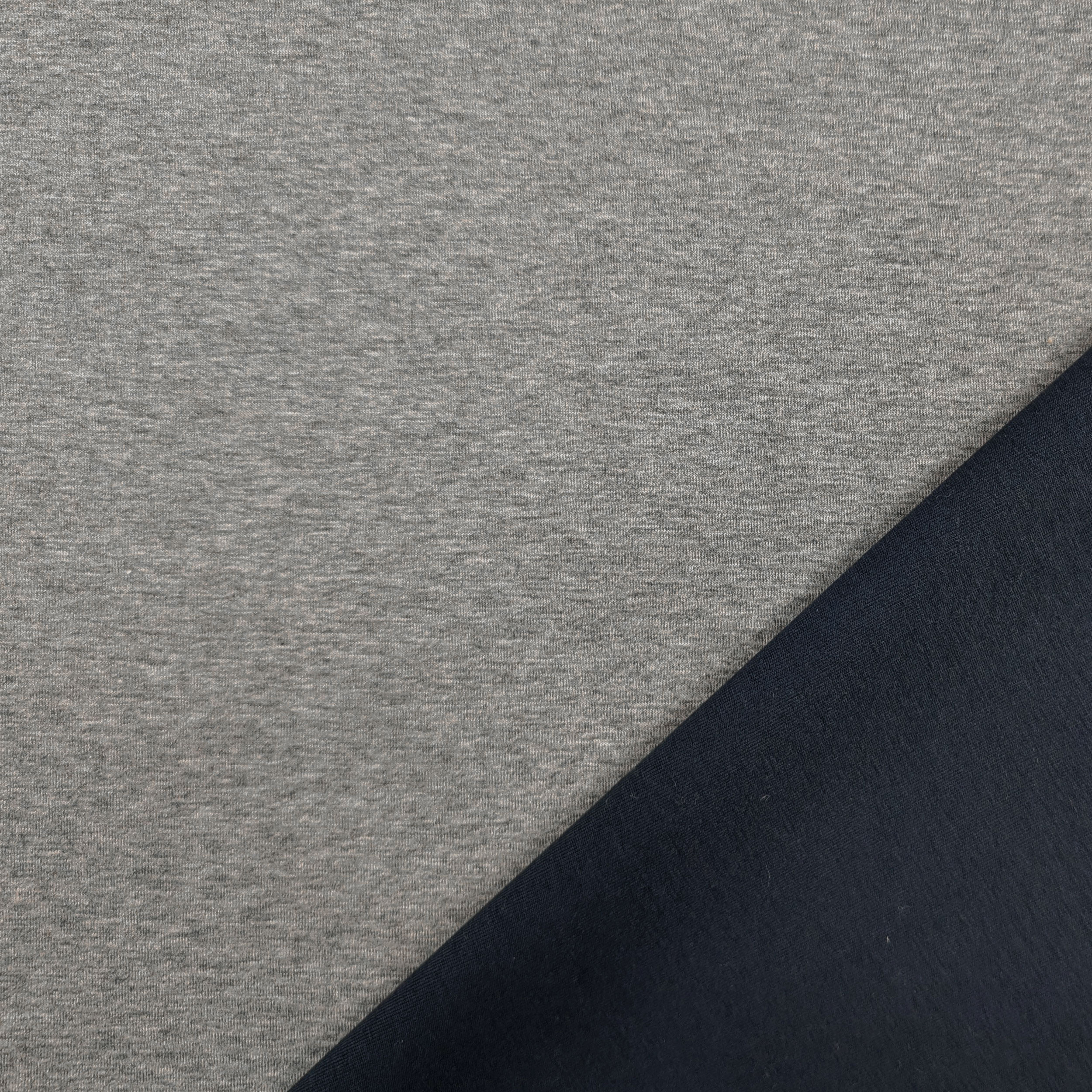 Felpa Cotone Double Grigio Melange e Blu Image