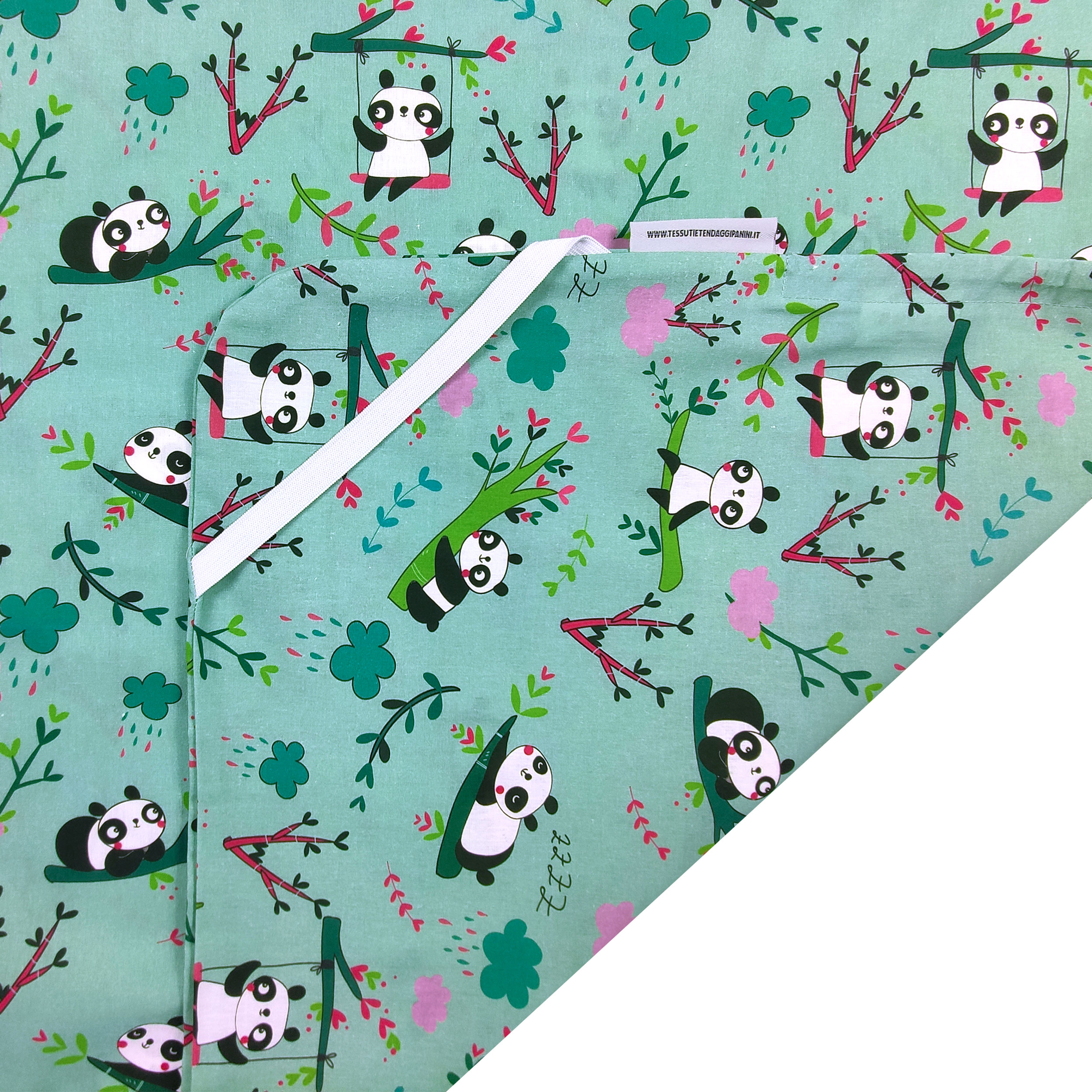 Sacco Nanna Estivo Panda Sfondo Verde Menta Image