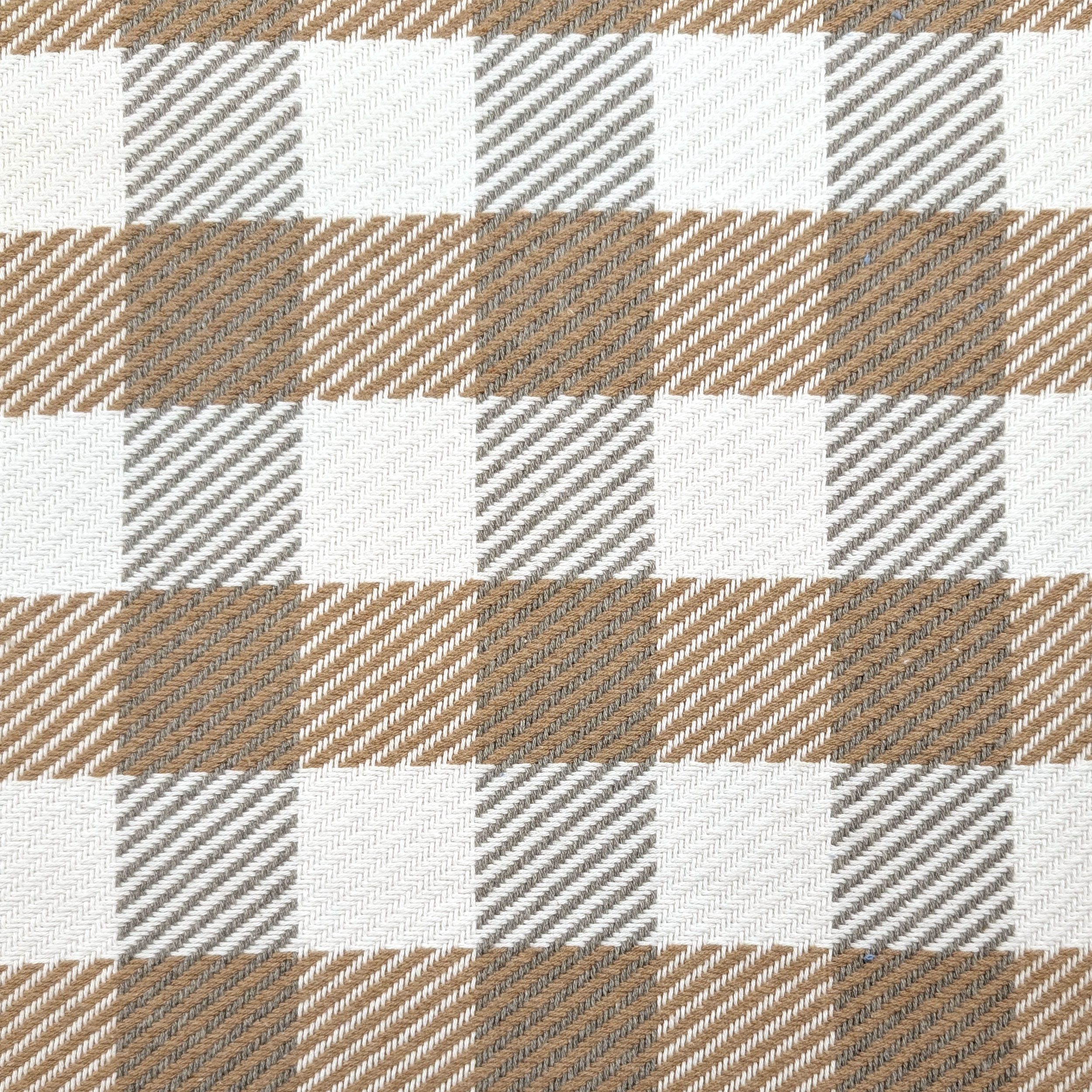 Cappotto Cotone Quadri Beige e Grigio Image