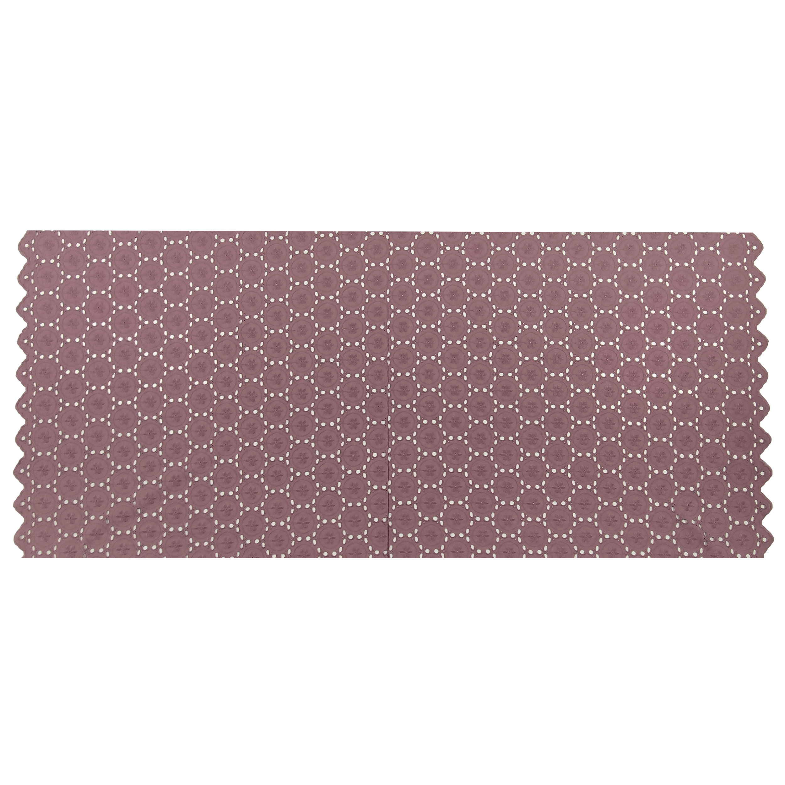 Tessuto Sangallo Rosa Antico Scuro Doppio Bordo Ricamato