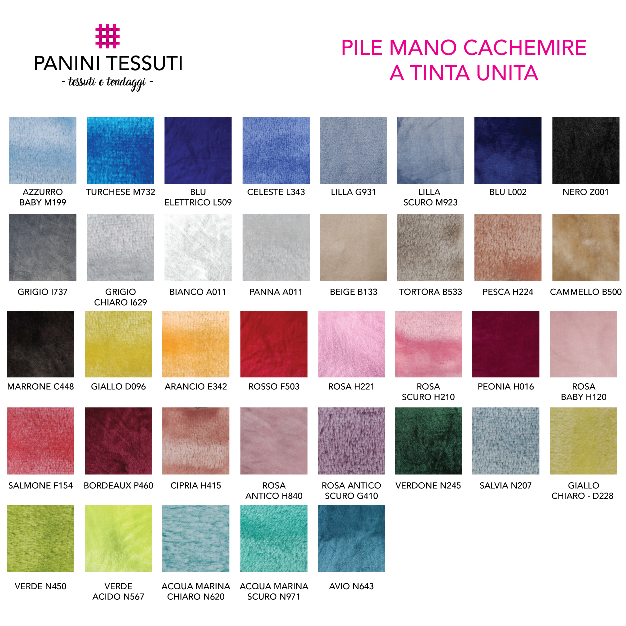 Tabella Colore pile cachemire