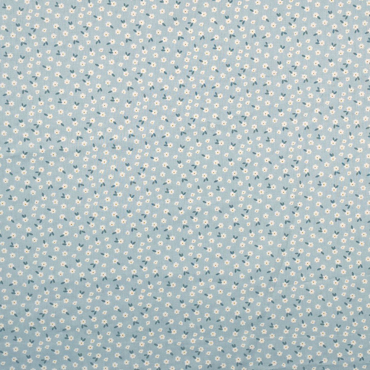 Cotone fiorellini sfondo azzurro