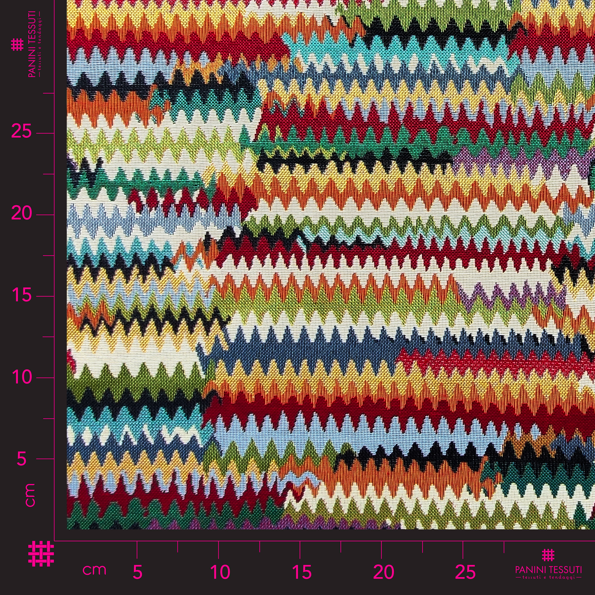 Tessuto Gobelin Fantasia Zig Zag Colorata