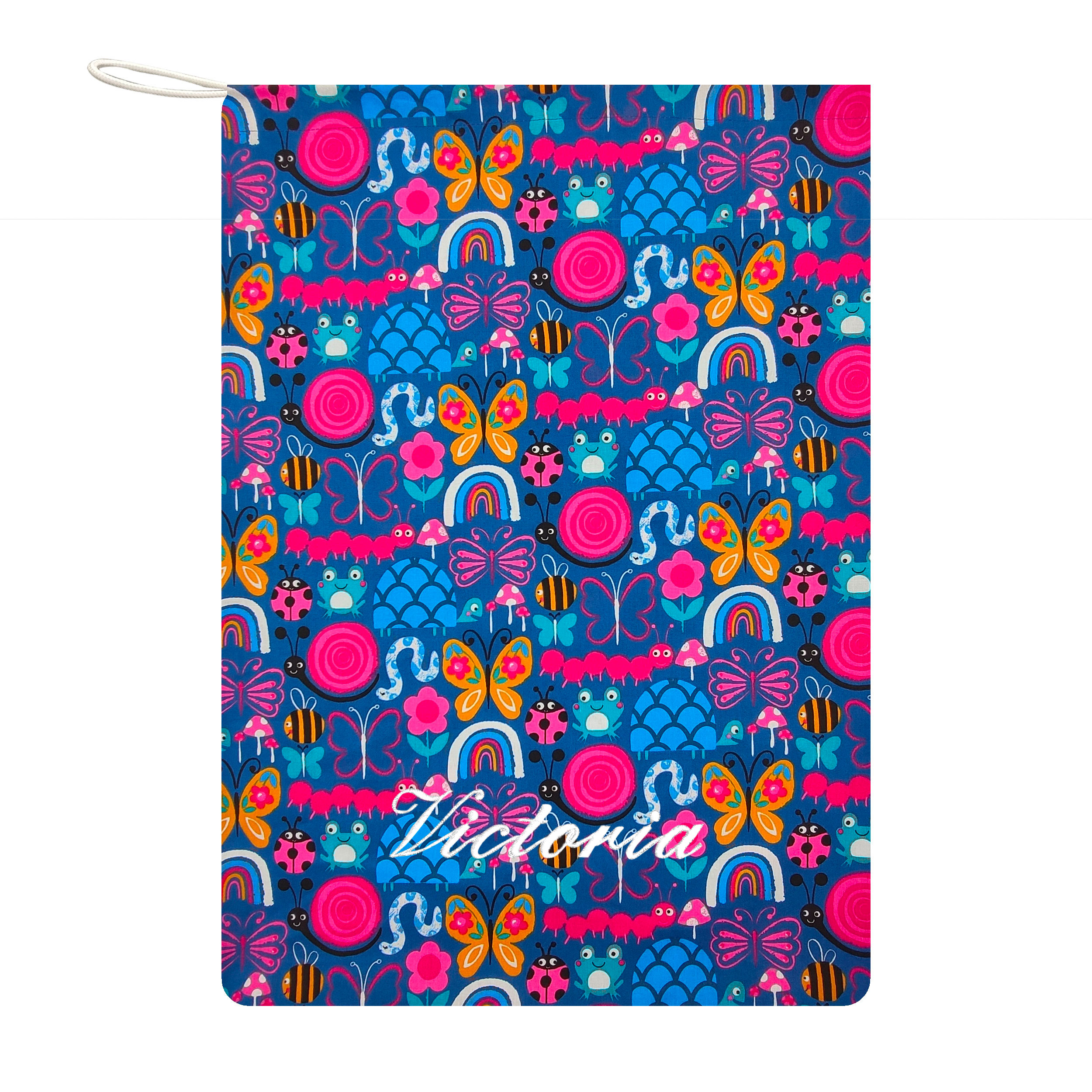Sacchetto Asilo Fantasia Animaletti Sfondo Blu