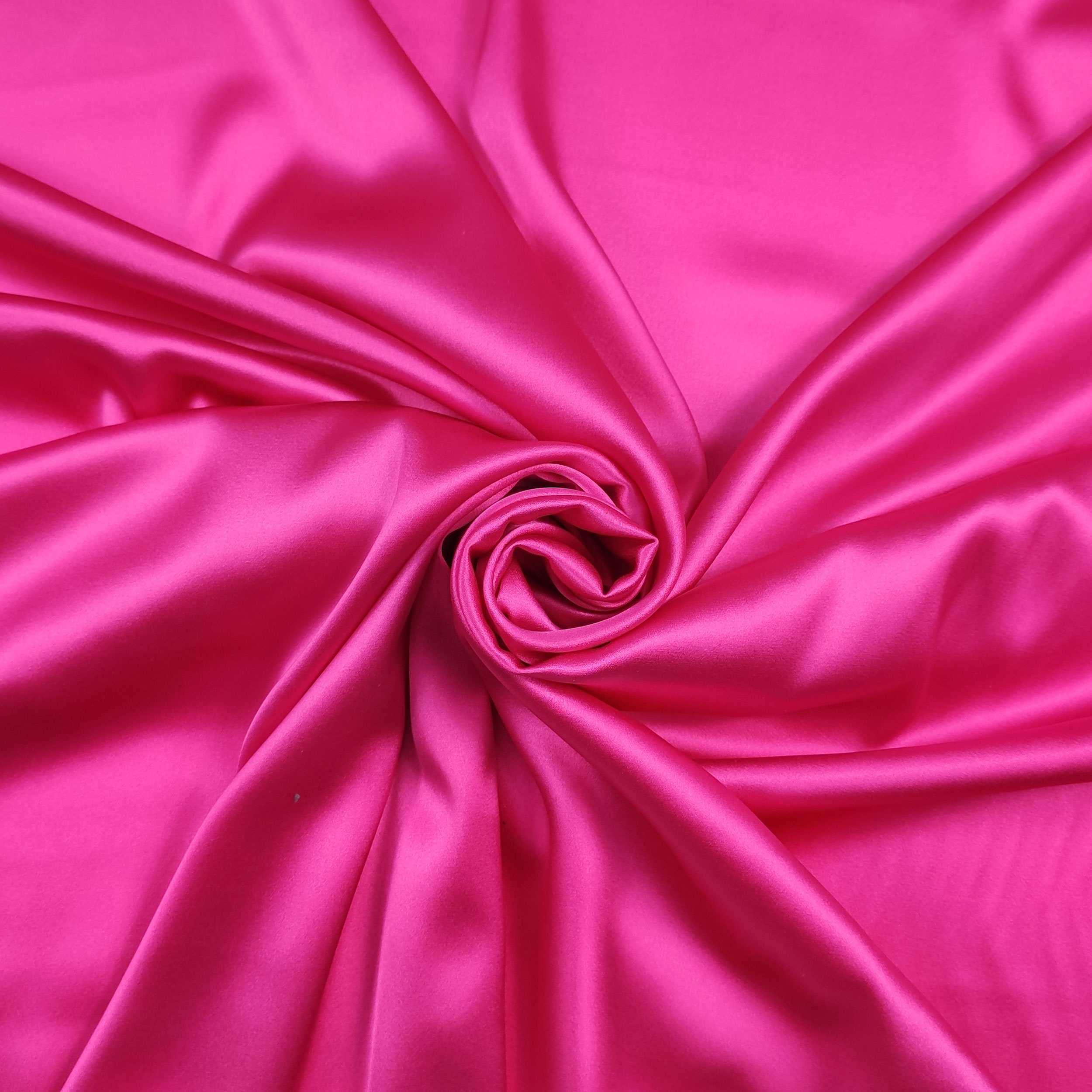 Tessuto Raso di Seta Elasticizzato Fuxia